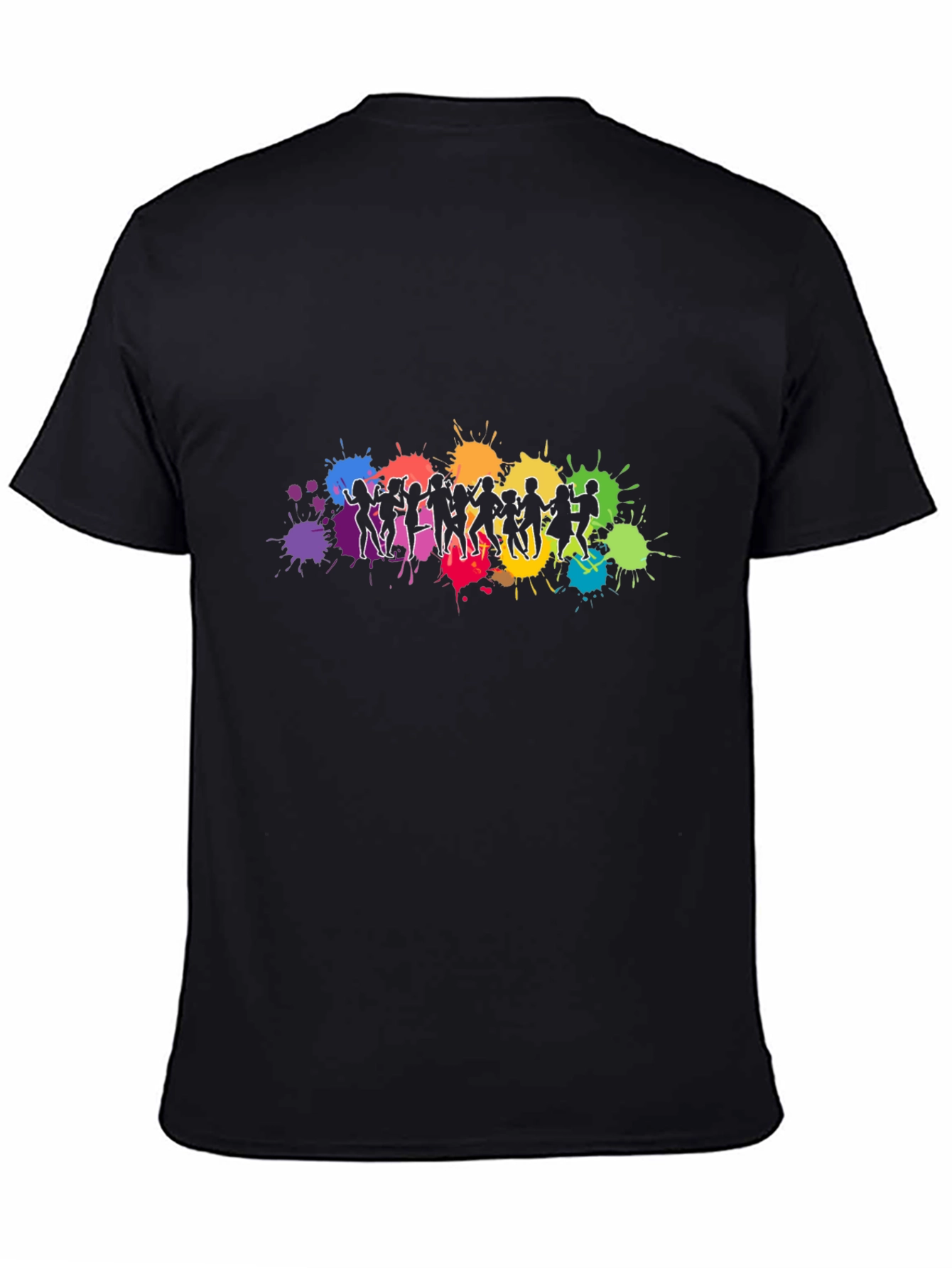 Vibrant Dancing Silhouettes Graphic Black T-Shirt