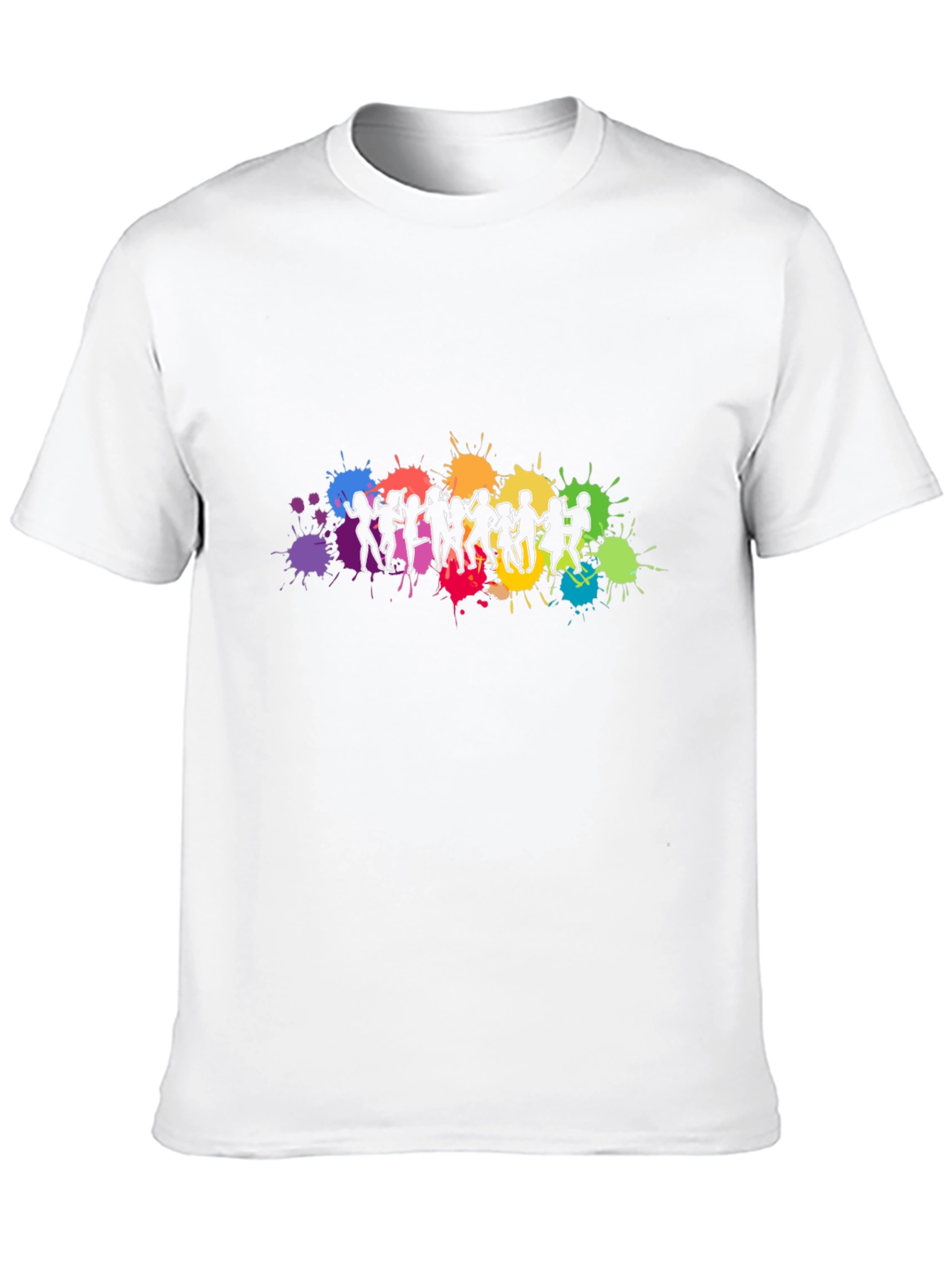 Vibrant Dancing Silhouettes Graphic Black T-Shirt