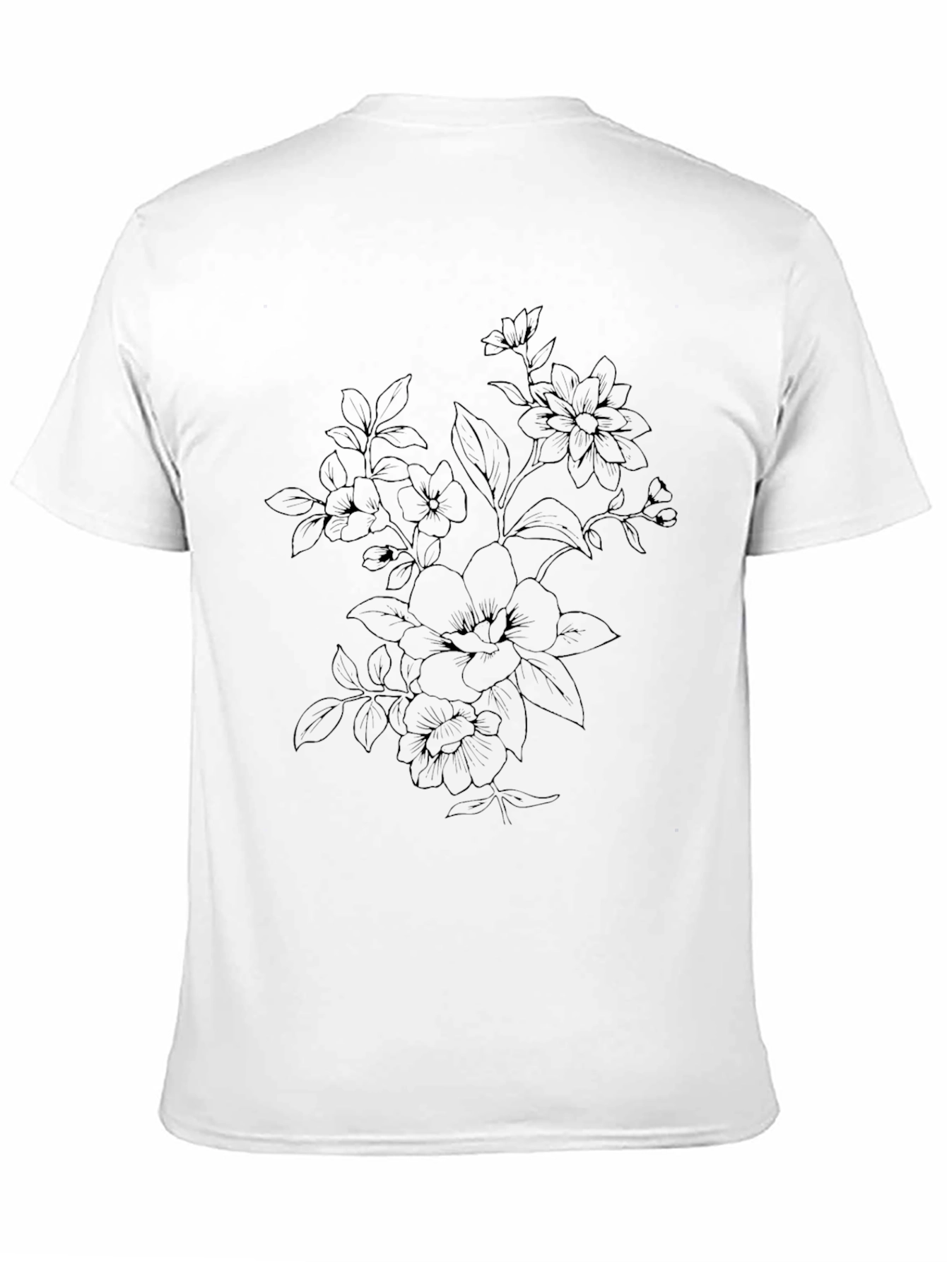 Mens Black Floral Graphic T-Shirt