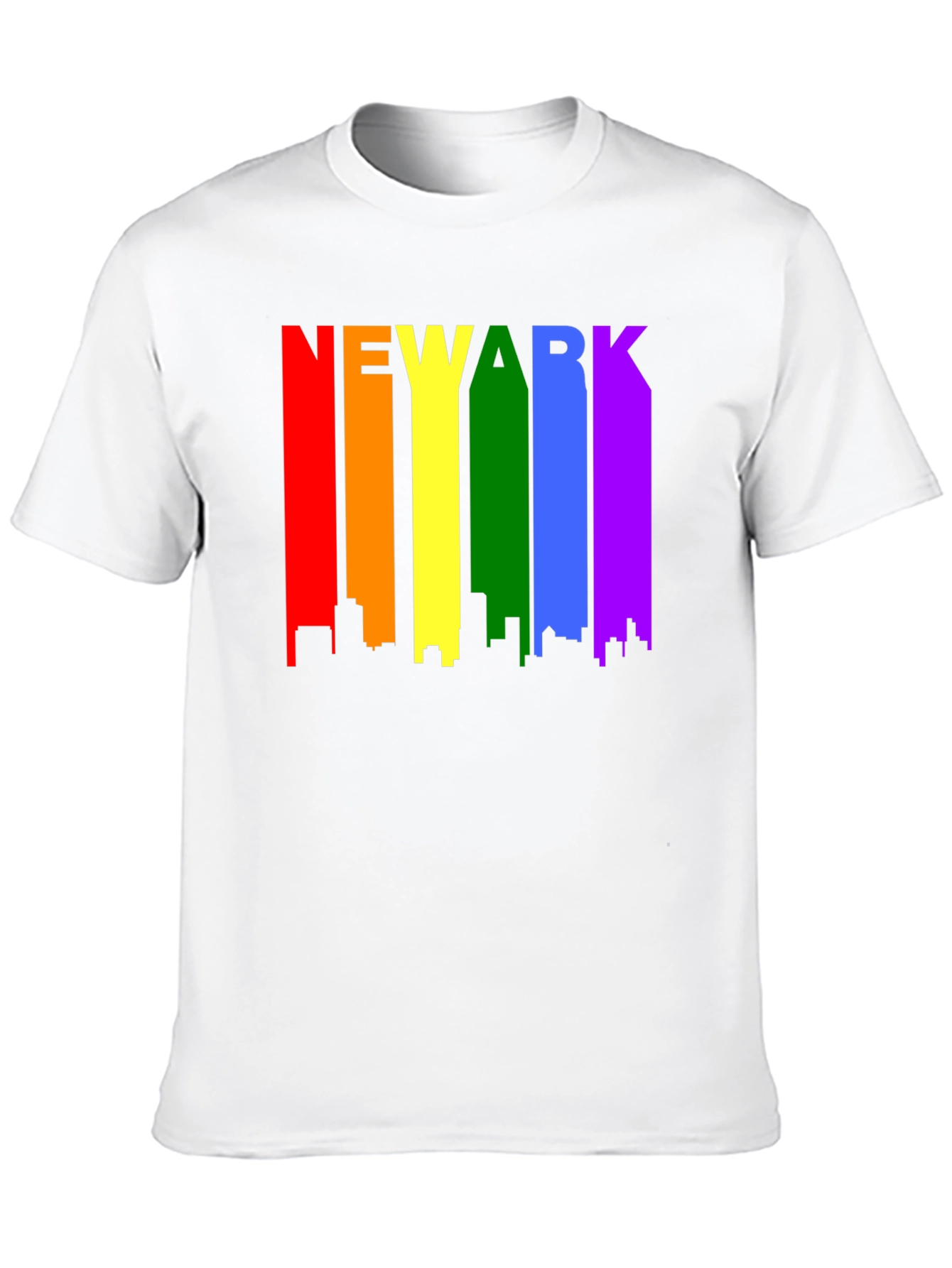 Newark Pride T-Shirt - Rainbow Cityscape Tee