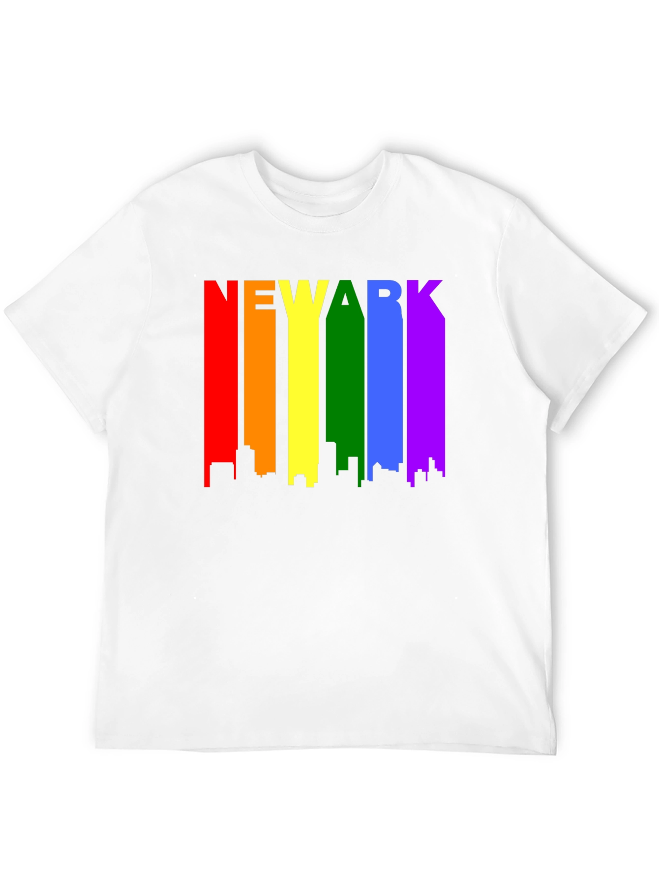 Newark Pride T-Shirt - Rainbow Cityscape Tee
