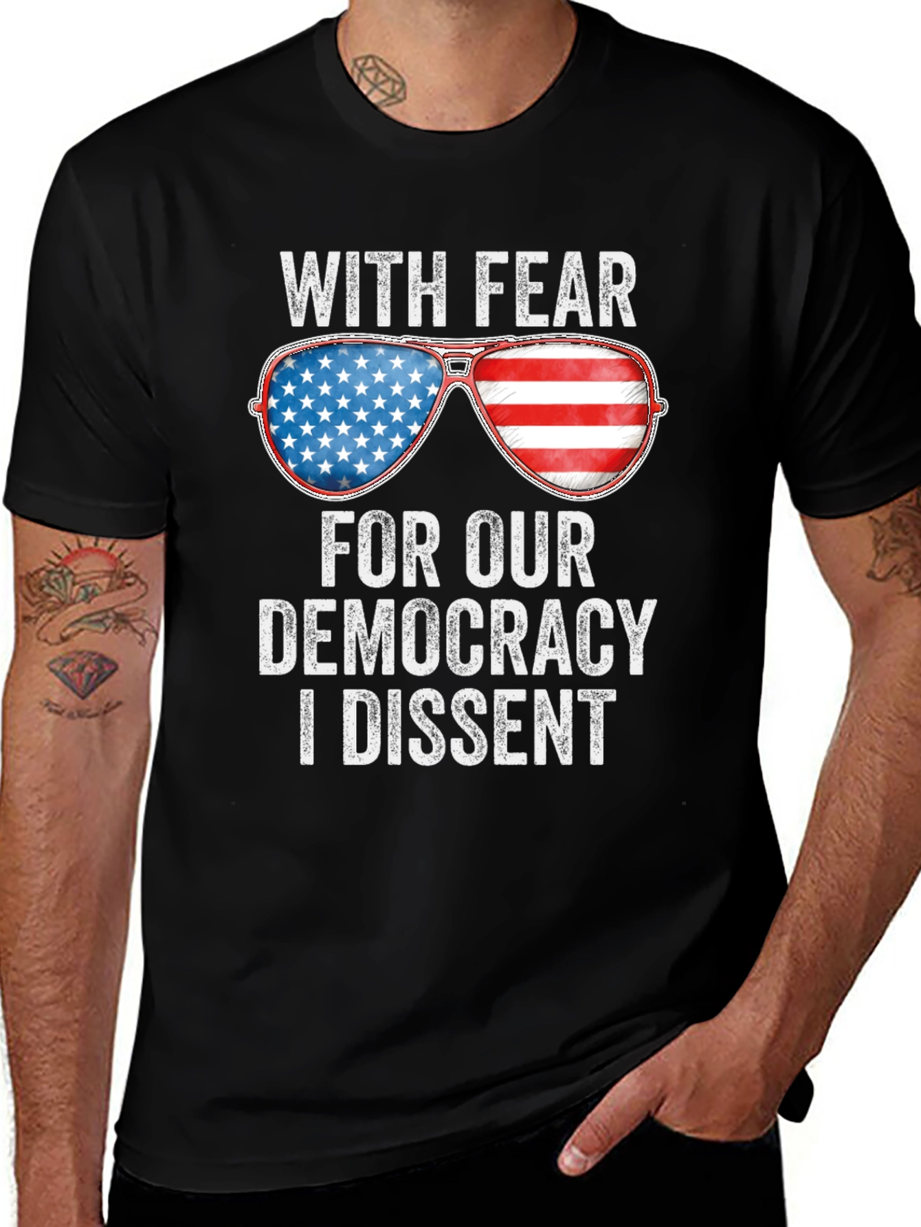 With Fear For Our Democracy Graphic T-Shirt