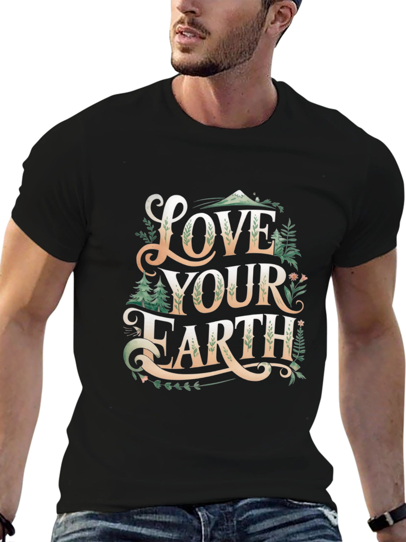 Love Your Earth Graphic T-Shirt - Black