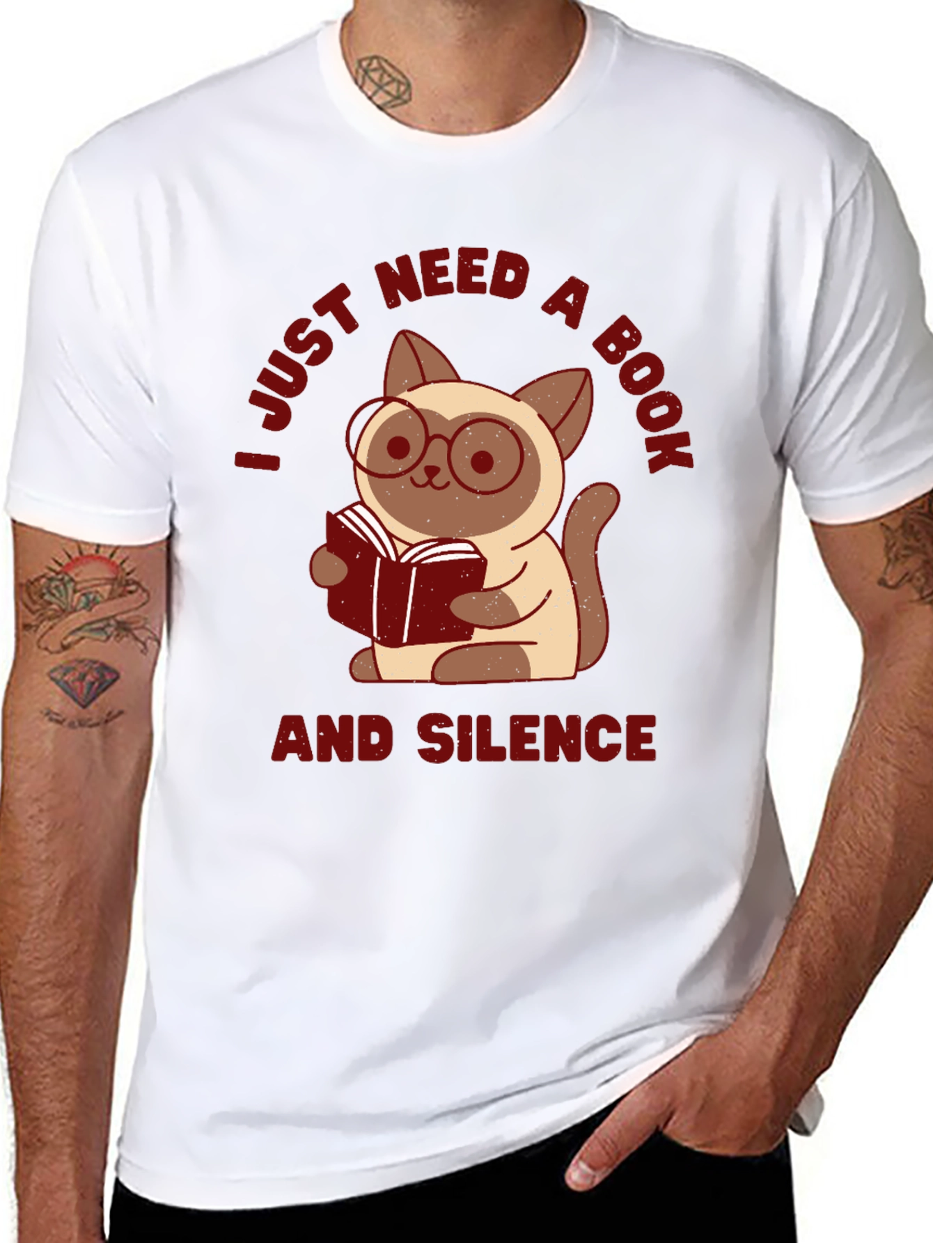 Book Lover Cat T-Shirt