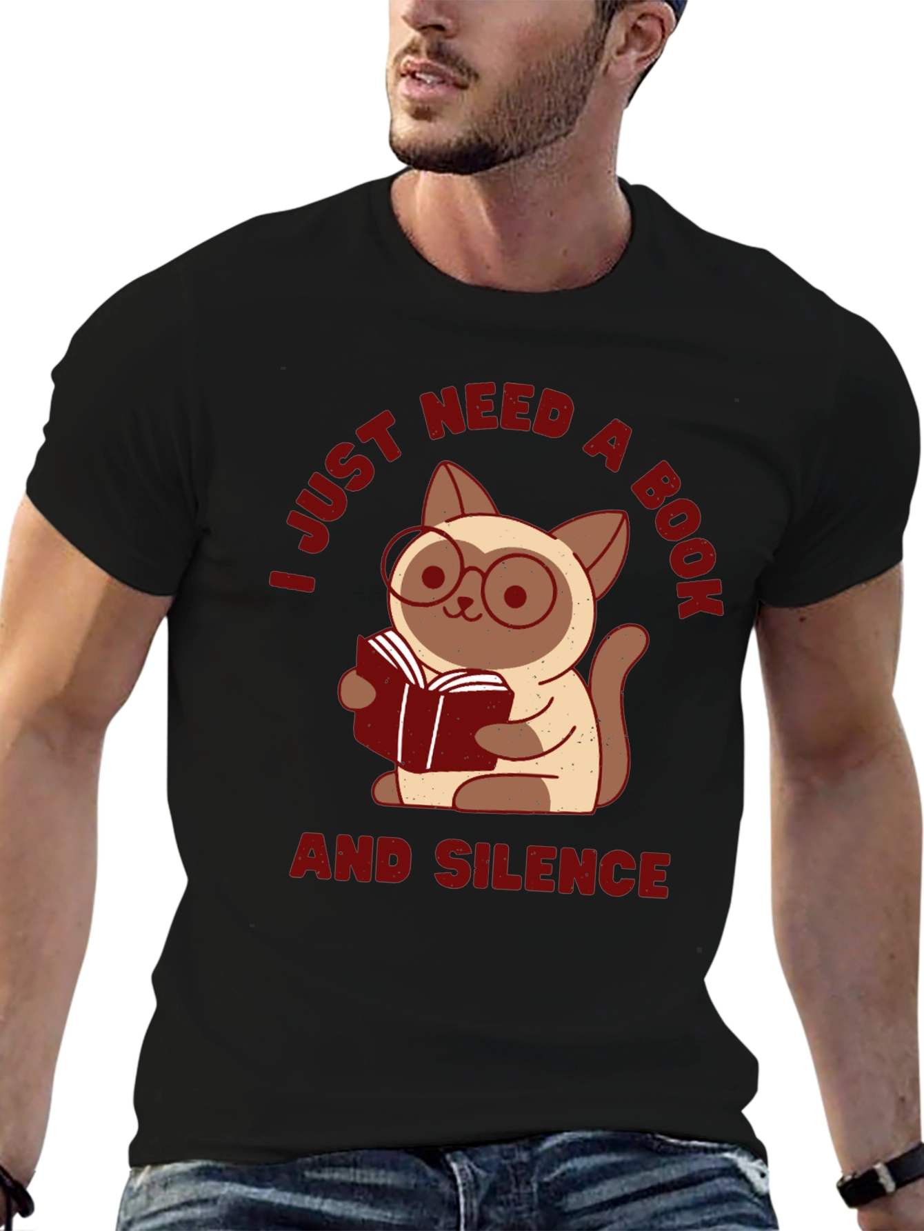 Book Lover Cat T-Shirt