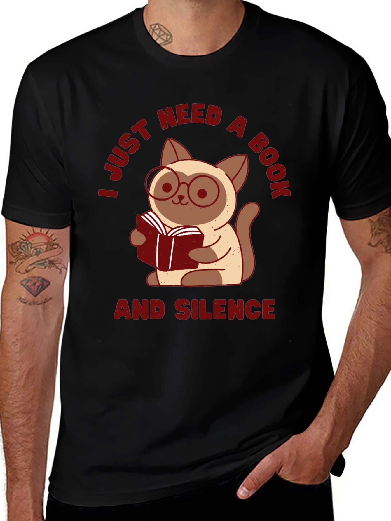 Book Lover Cat T-Shirt