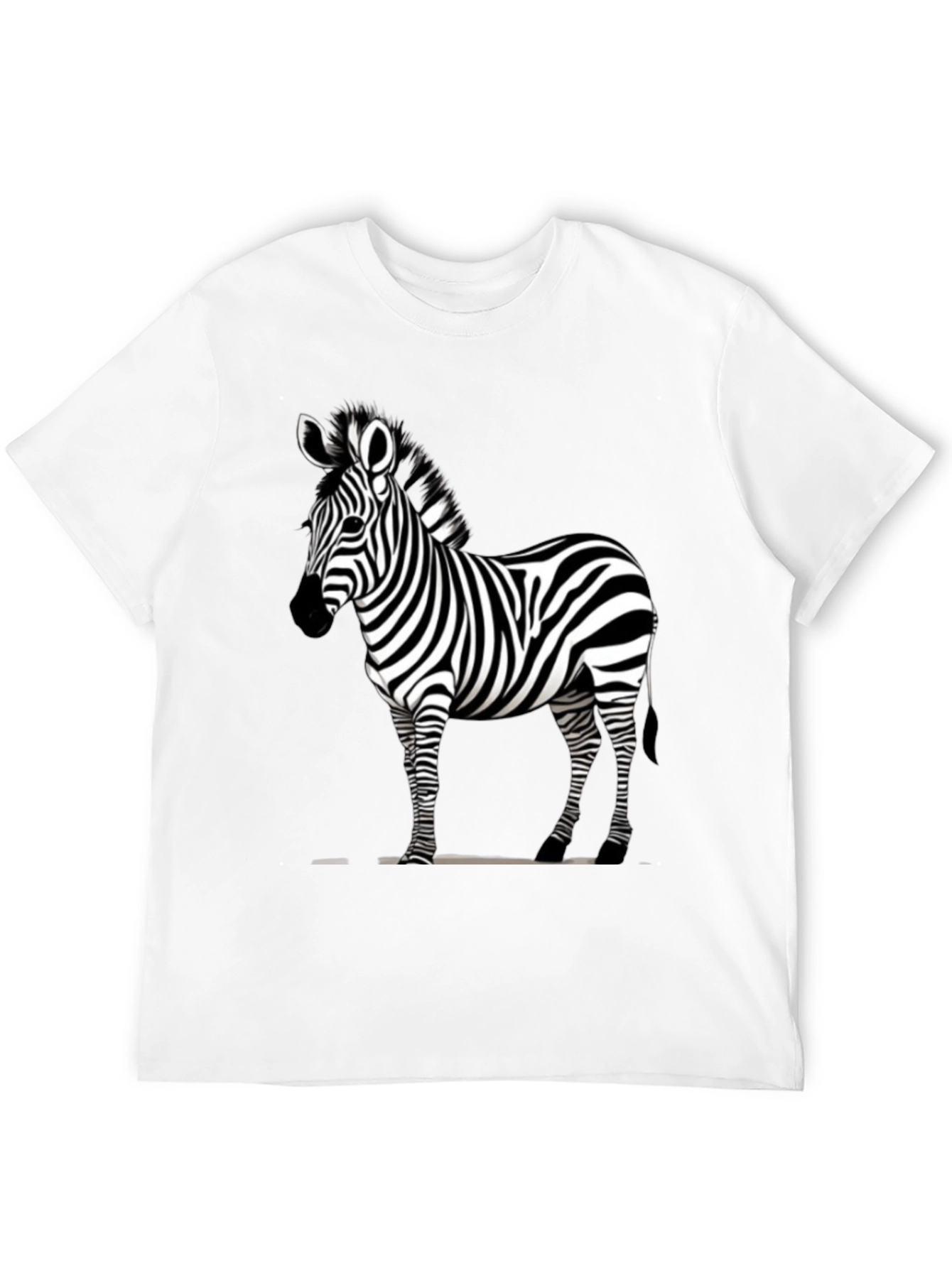 Zebra Print Crew Neck T-Shirt - Stylish & Unique