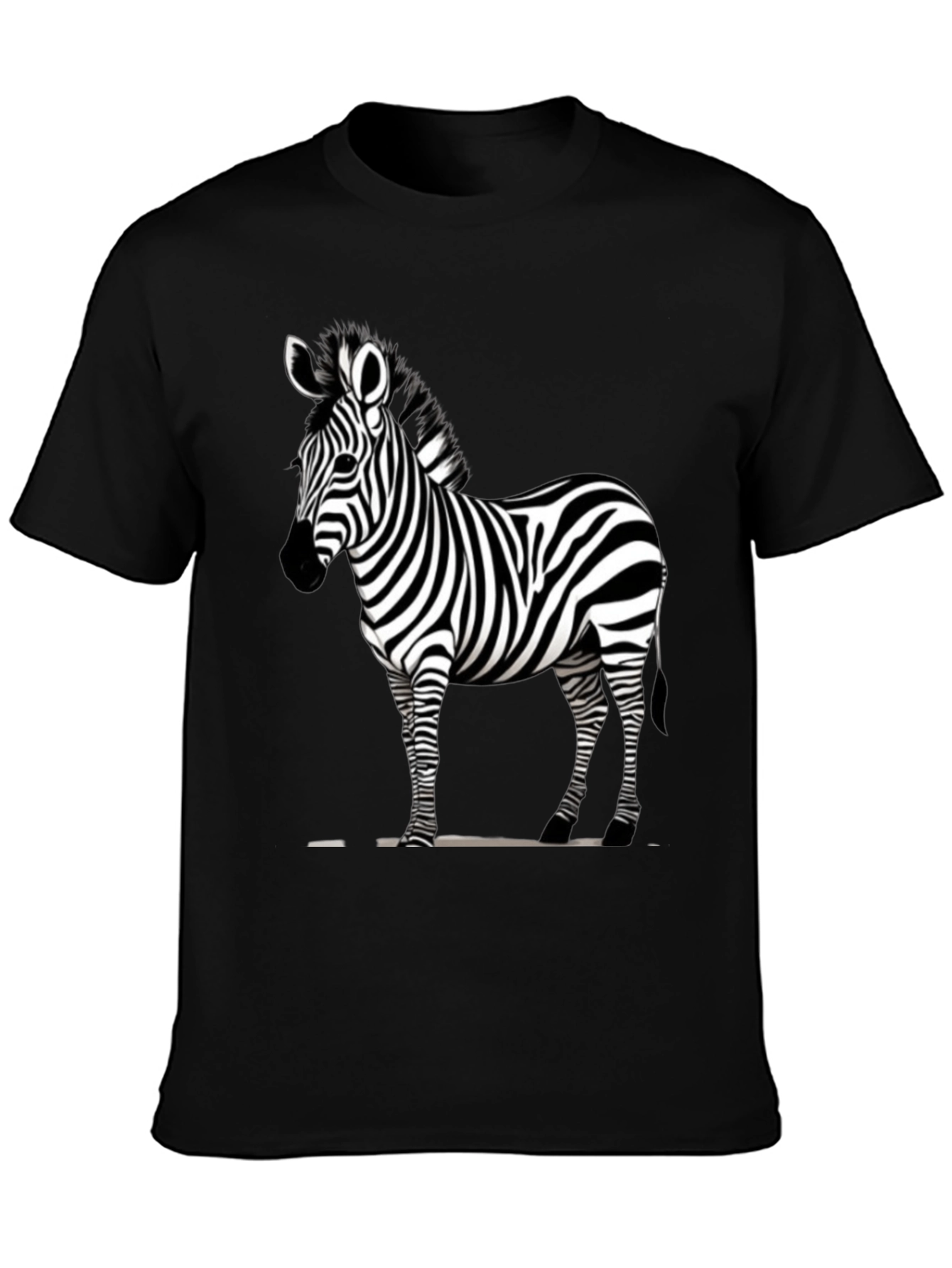 Zebra Print Crew Neck T-Shirt - Stylish & Unique