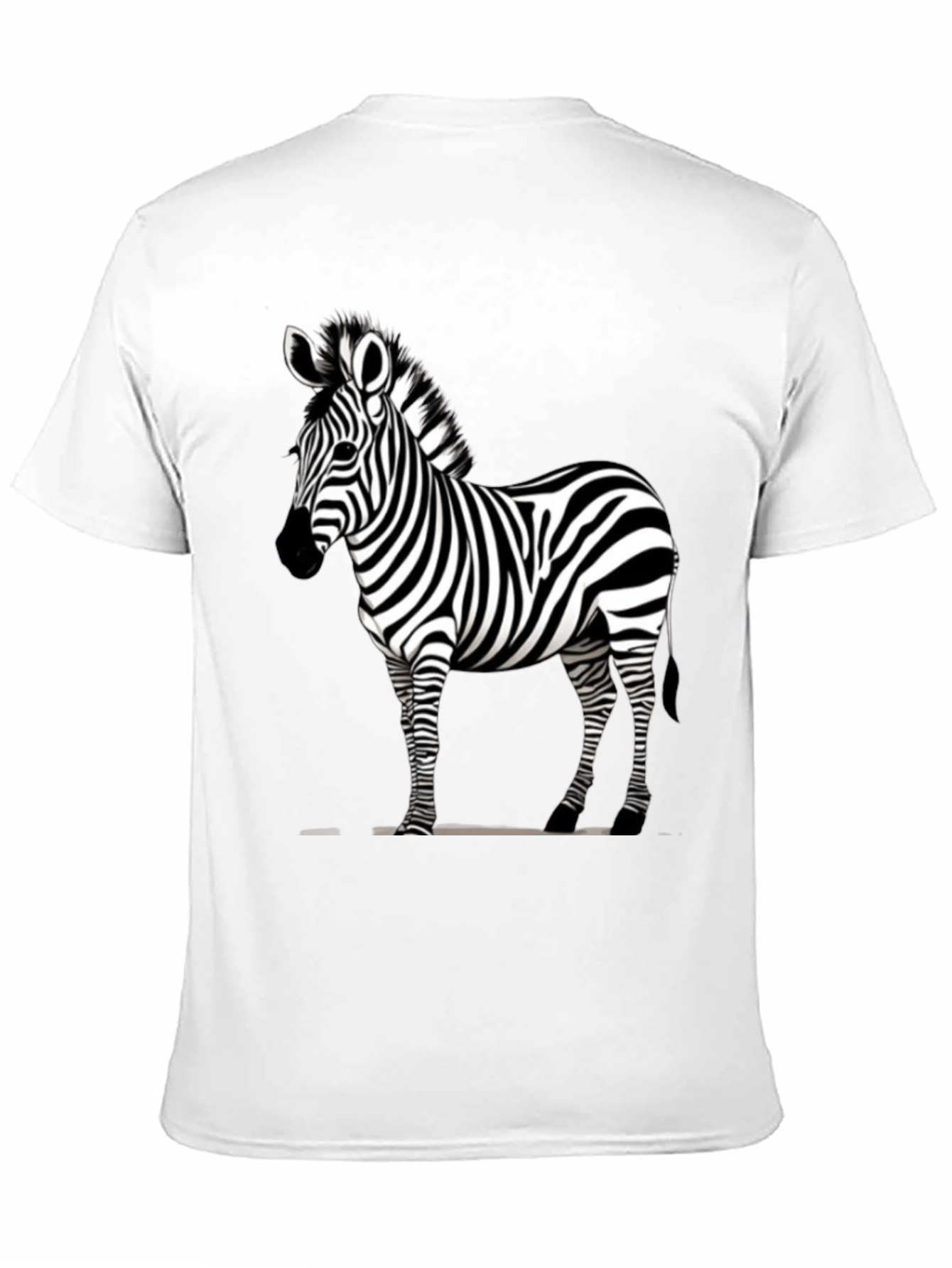 Zebra Print Crew Neck T-Shirt - Stylish & Unique