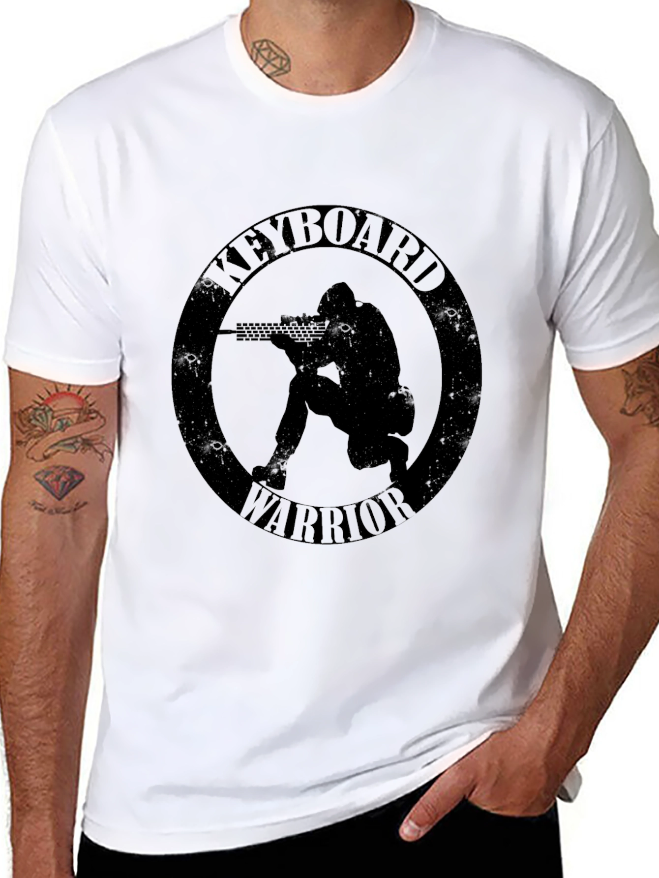 Keyboard Warrior Black Graphic T-Shirt