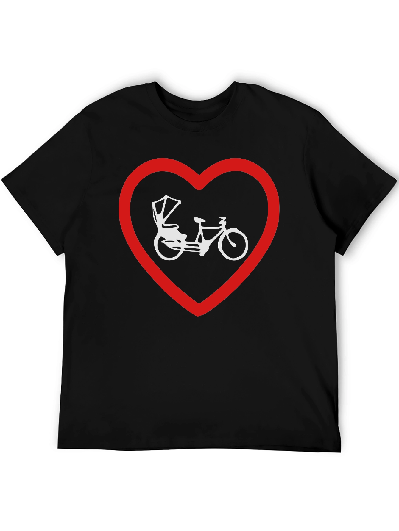 Heart Rickshaw Graphic Tee - Stylish Black T-Shirt
