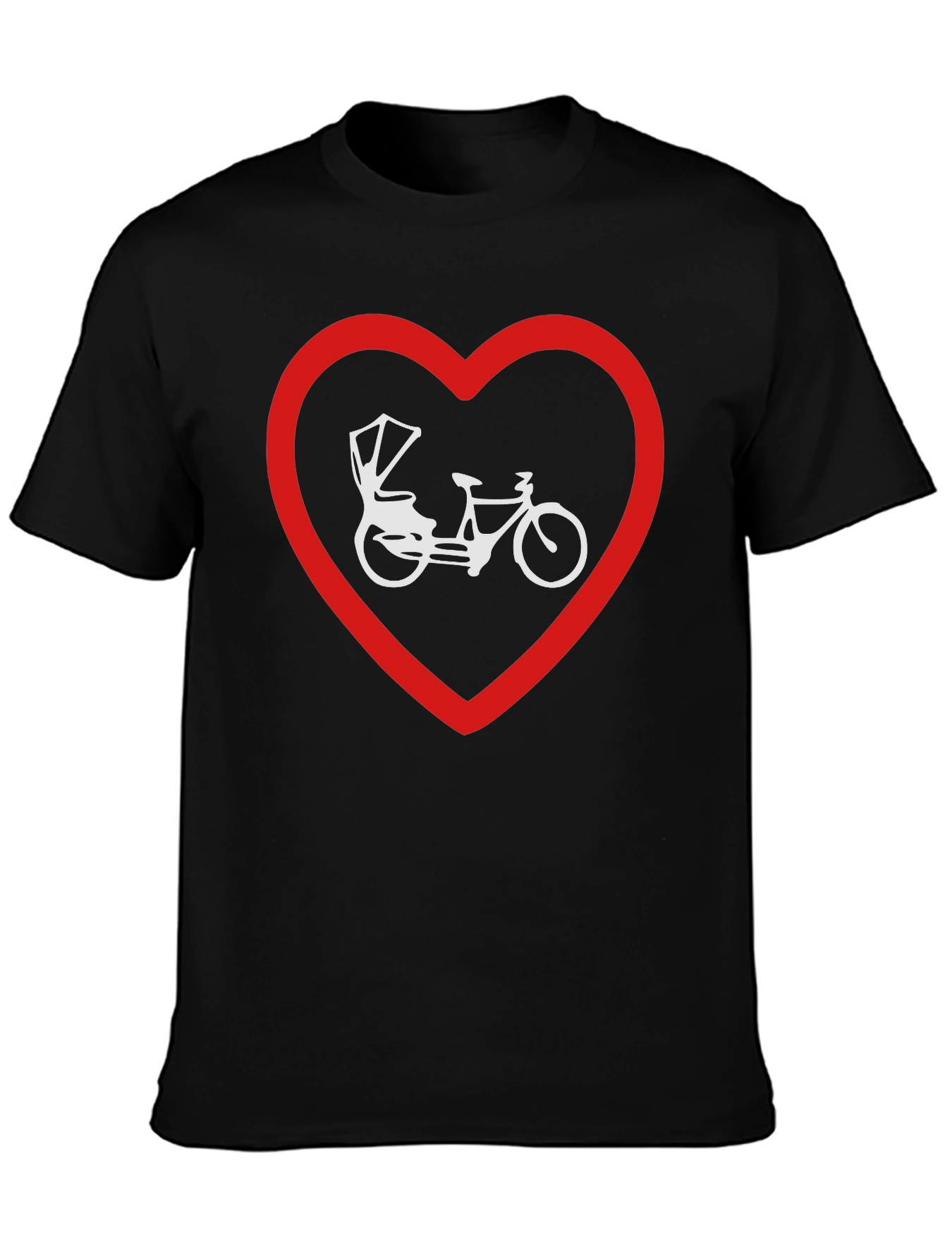 Heart Rickshaw Graphic Tee - Stylish Black T-Shirt