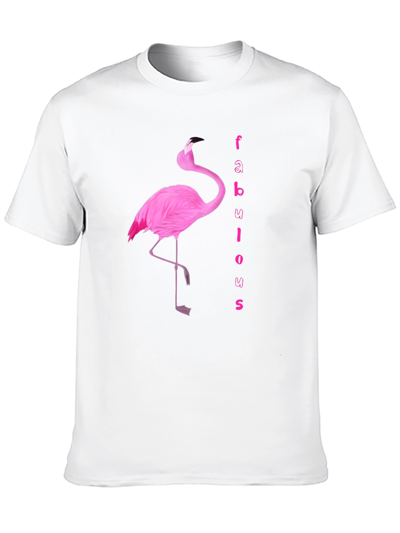 Fabulous Flamingo Graphic Tee - Black Cotton T-Shirt
