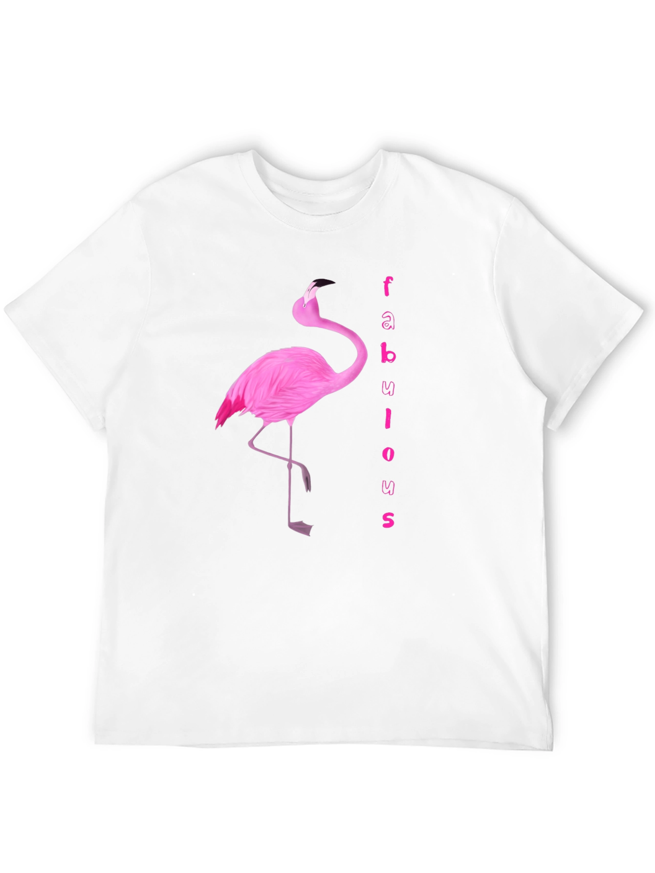 Fabulous Flamingo Graphic Tee - Black Cotton T-Shirt