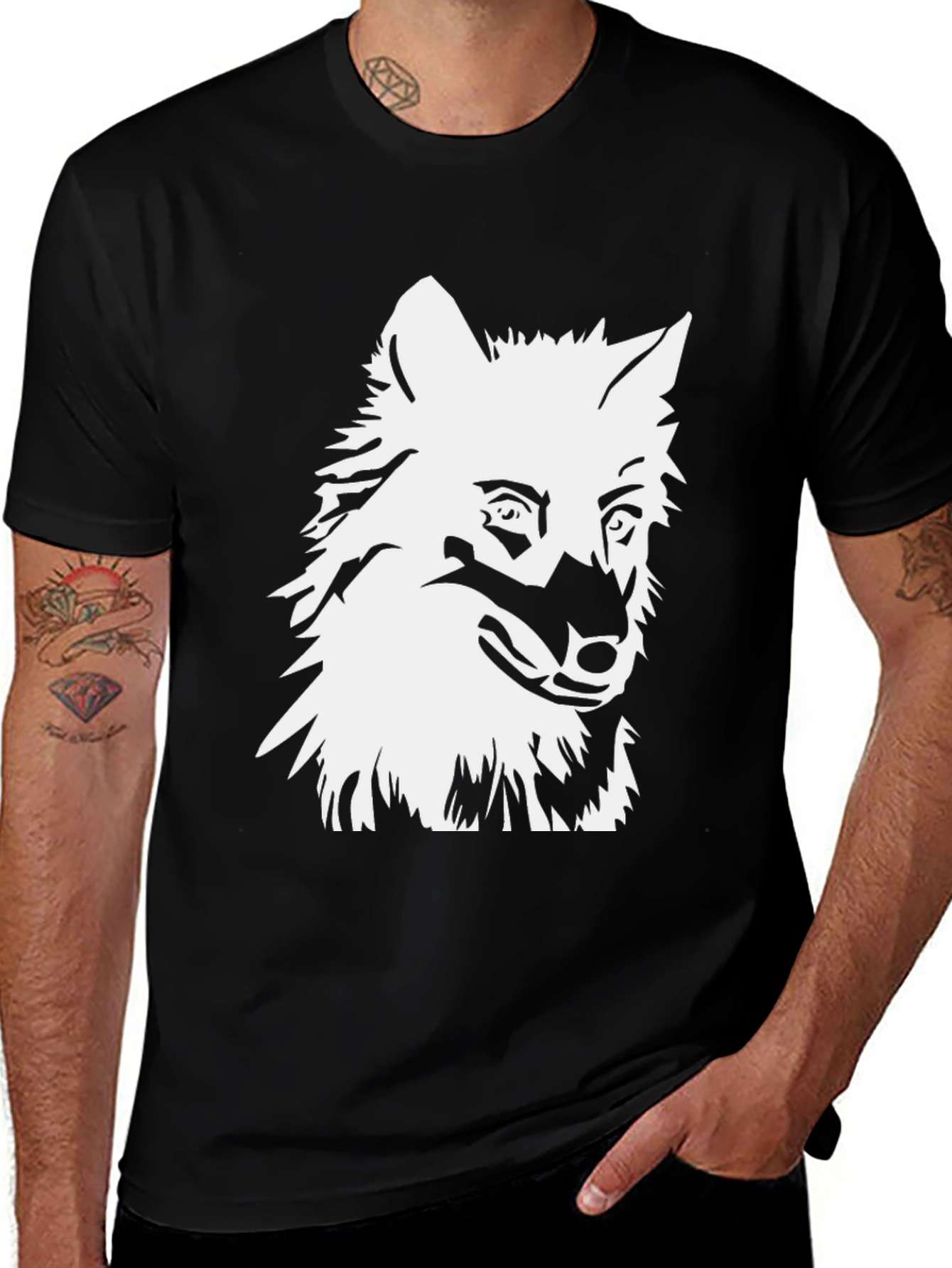 Fox Graphic Tee - Stylish Black Cotton T-Shirt