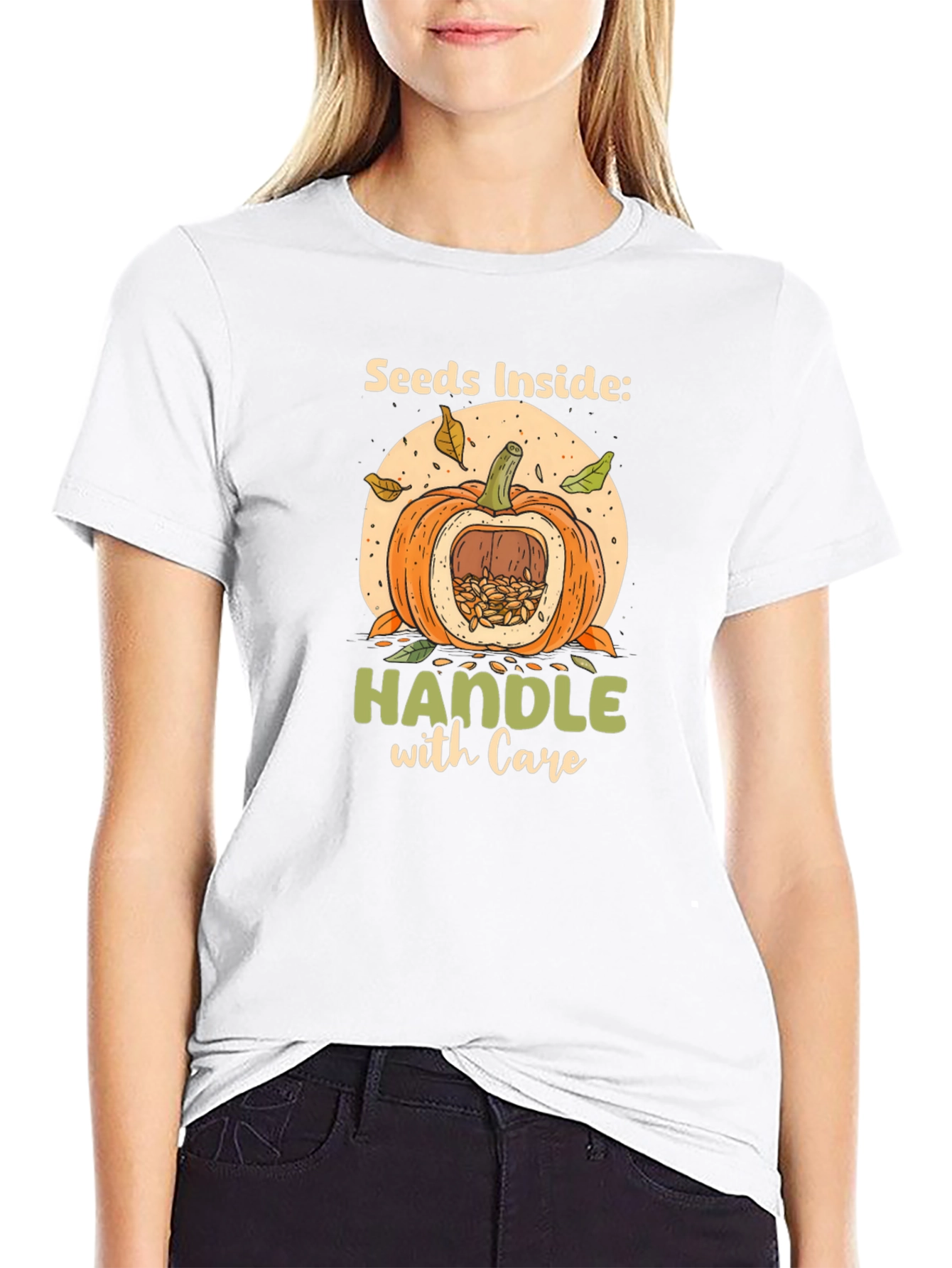 Seeds Inside Pumpkin Graphic Tee - Handle With Care