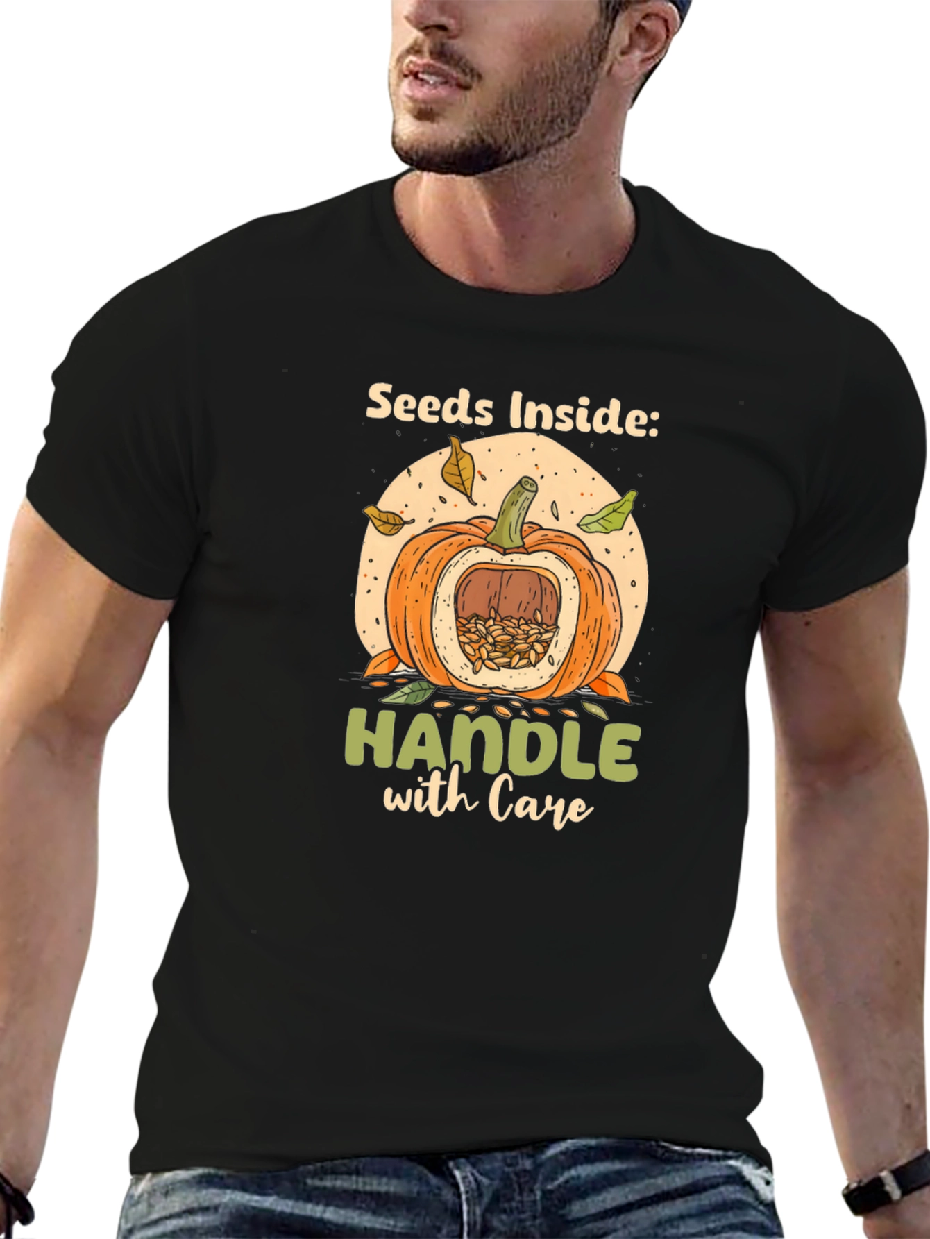 Seeds Inside Pumpkin Graphic Tee - Handle With Care
