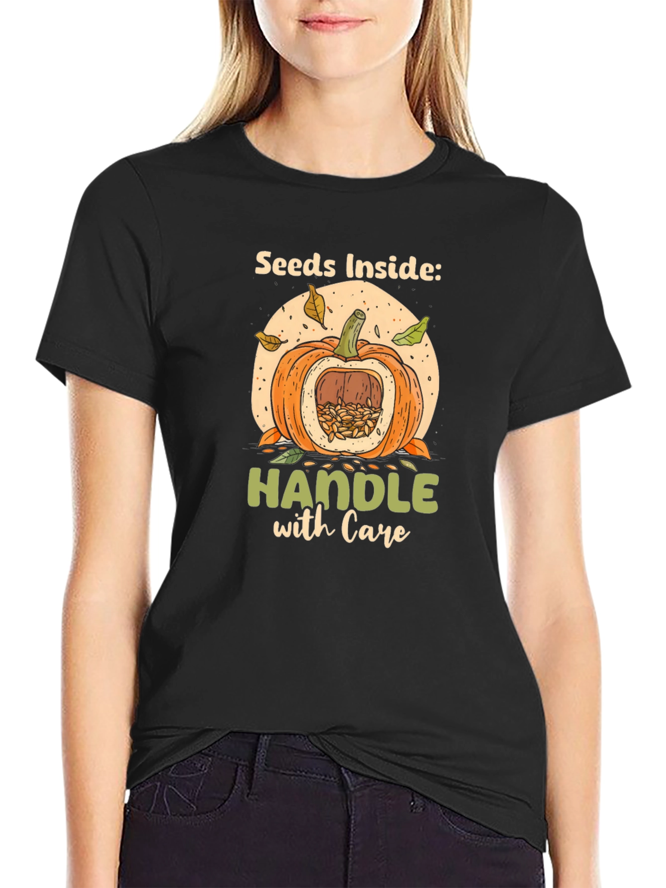 Seeds Inside Pumpkin Graphic Tee - Handle With Care