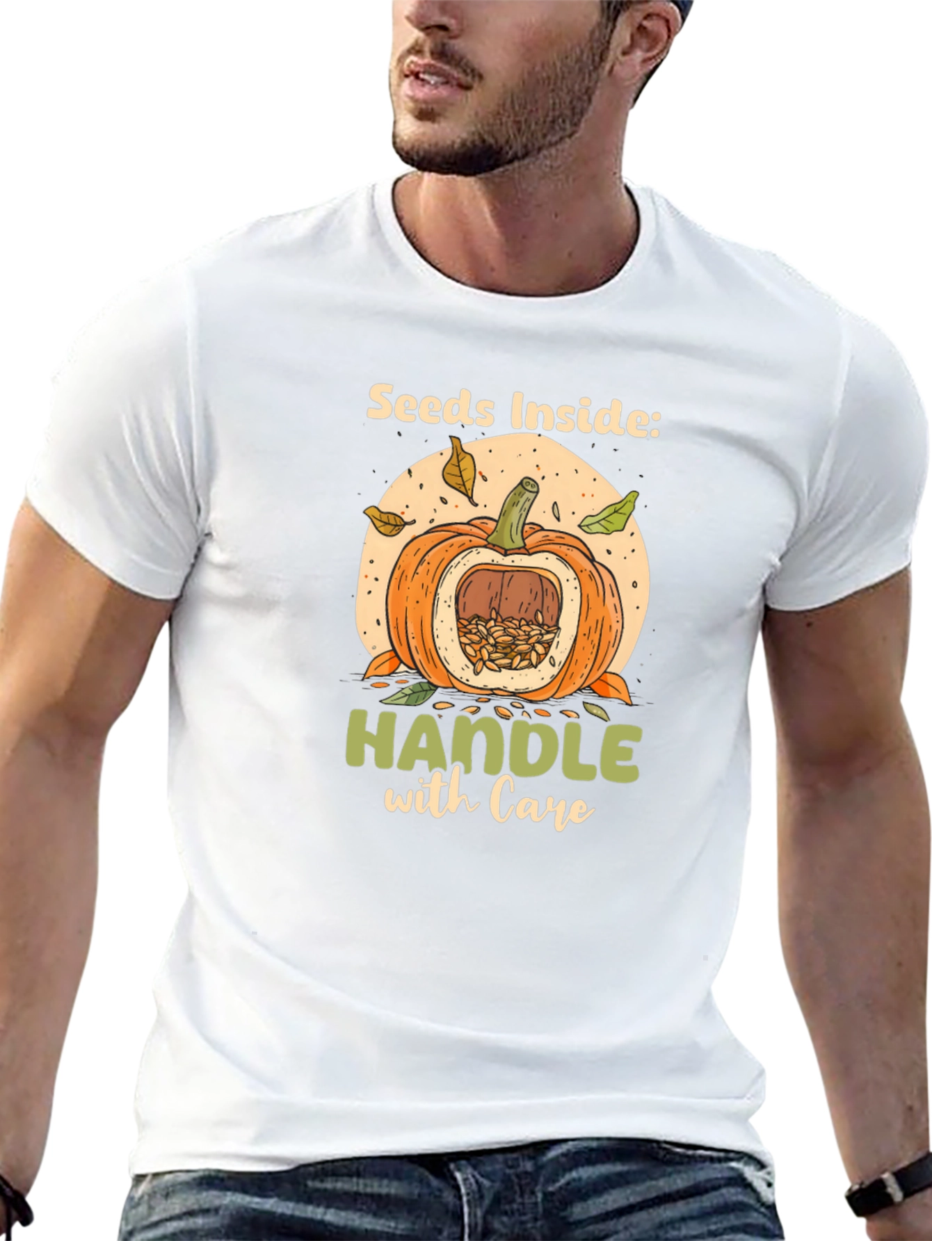 Seeds Inside Pumpkin Graphic Tee - Handle With Care