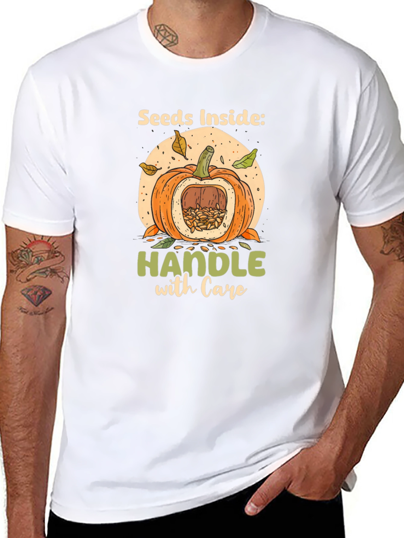 Seeds Inside Pumpkin Graphic Tee - Handle With Care