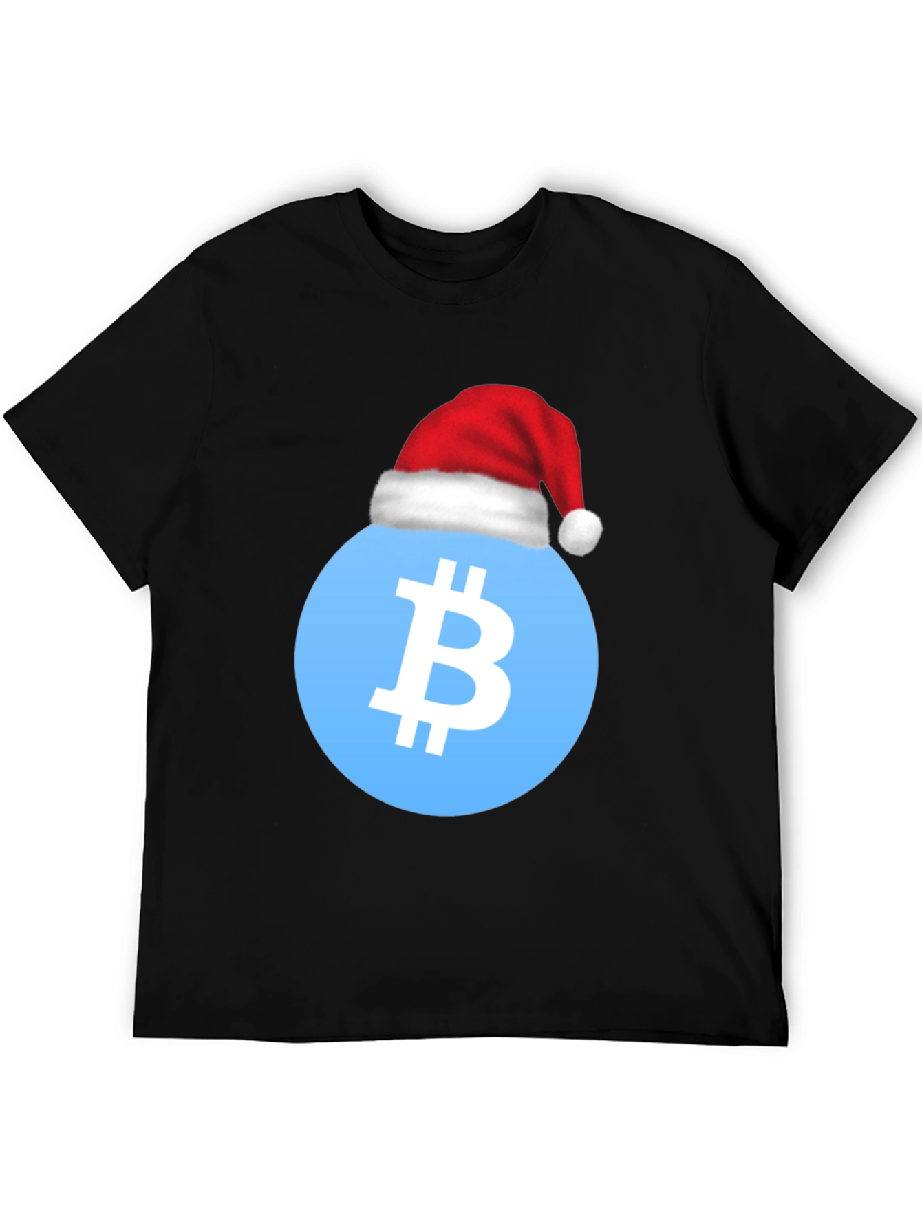 Bitcoin Santa Hat T-Shirt - Crypto Holiday Tee