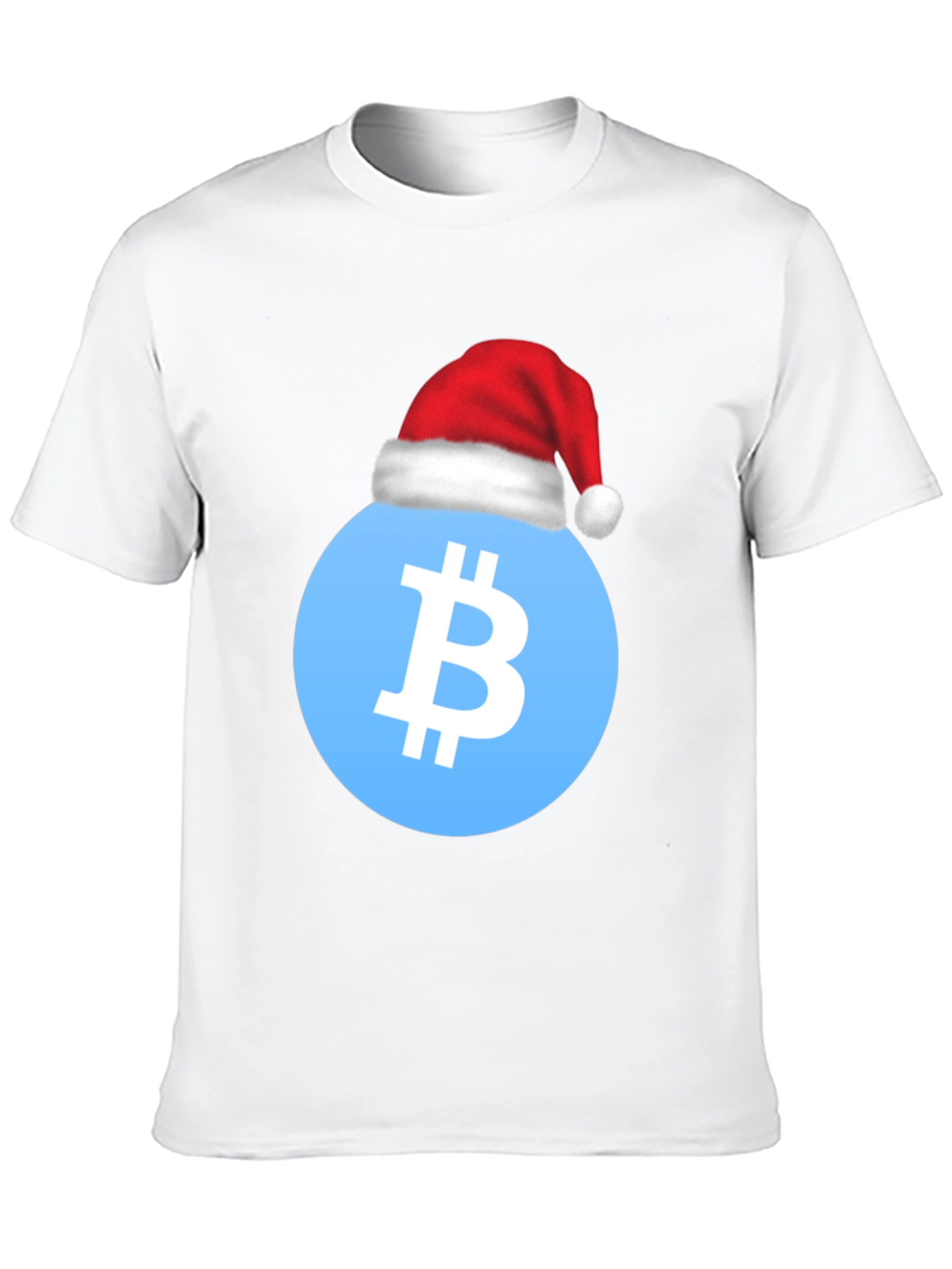 Bitcoin Santa Hat T-Shirt - Crypto Holiday Tee
