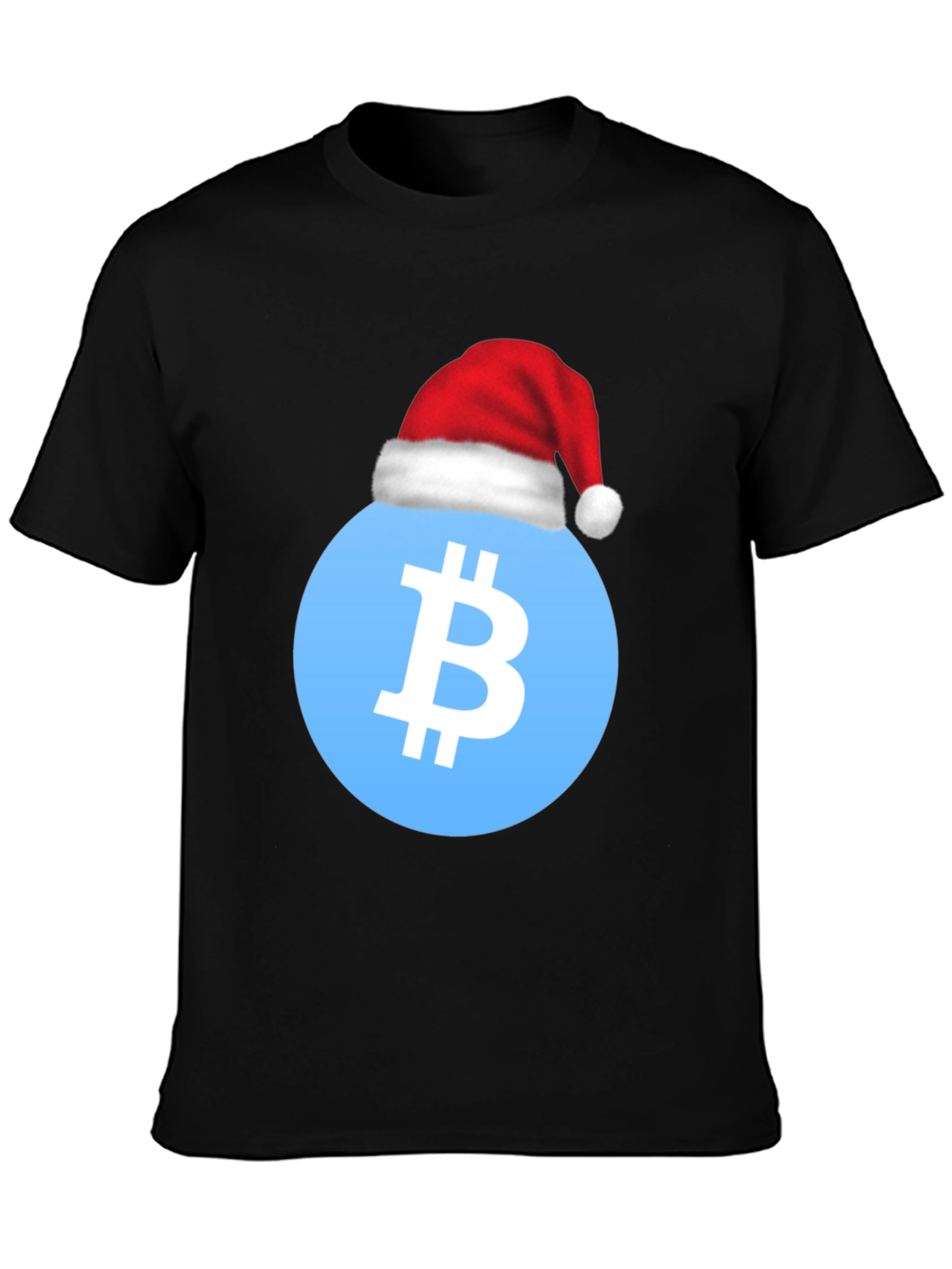 Bitcoin Santa Hat T-Shirt - Crypto Holiday Tee