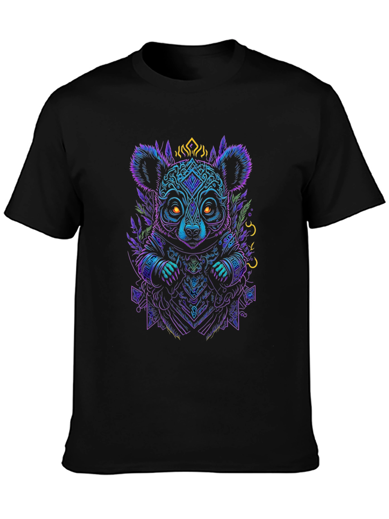 Neon Koala Graphic Black T-Shirt