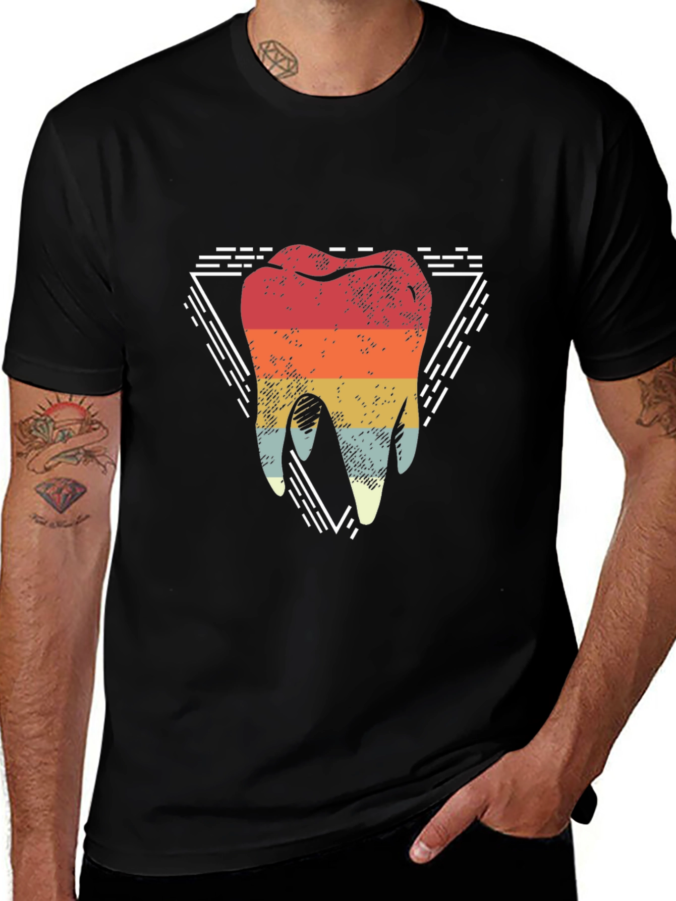 Retro Tooth Graphic T-Shirt Dental Humor Tee