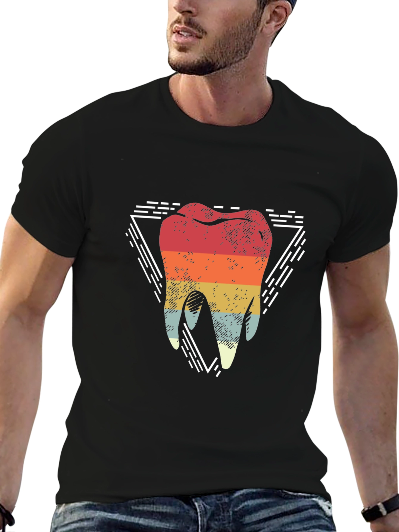 Retro Tooth Graphic T-Shirt Dental Humor Tee