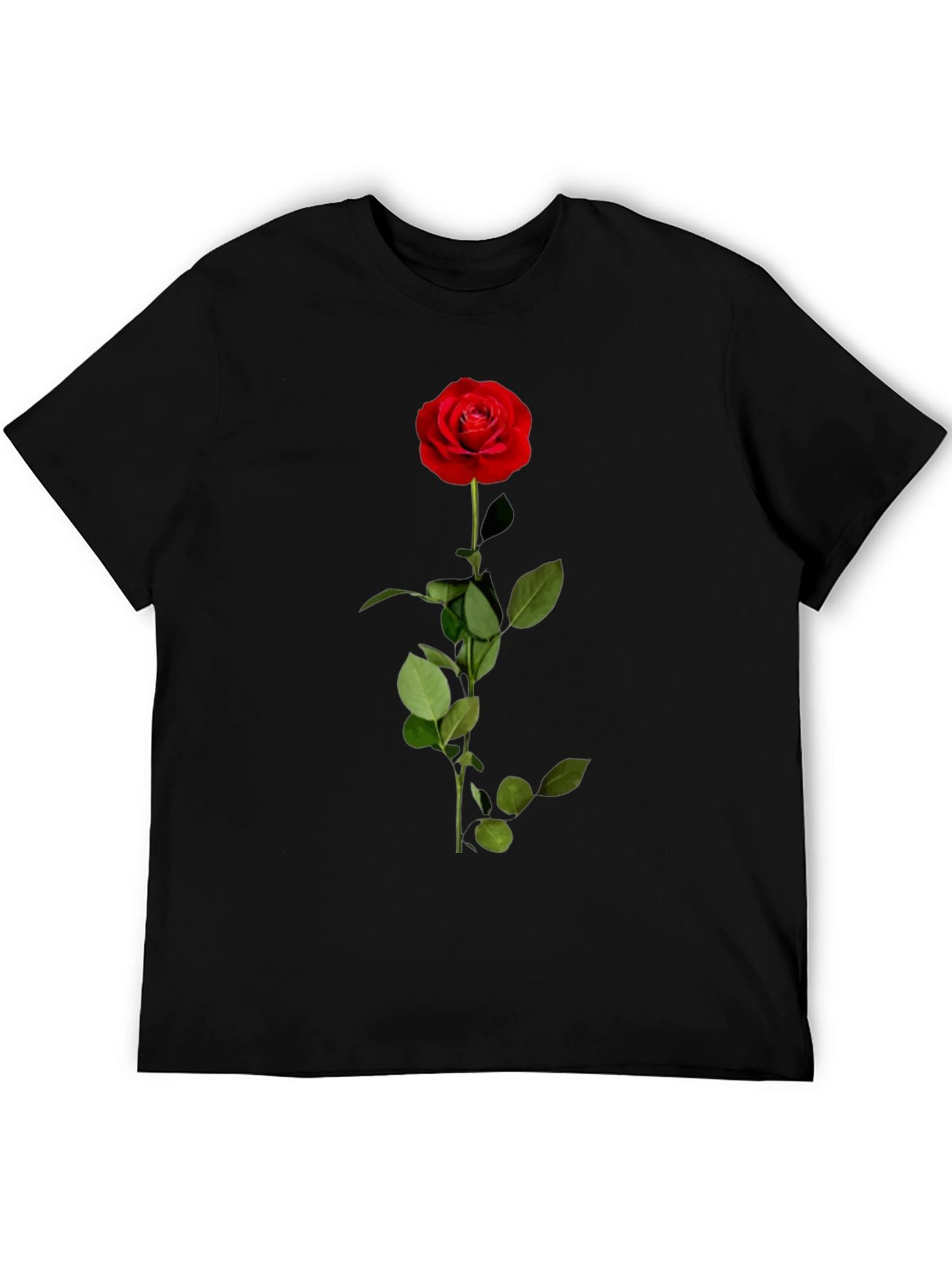 Rose Graphic Tee - Black Cotton Blend