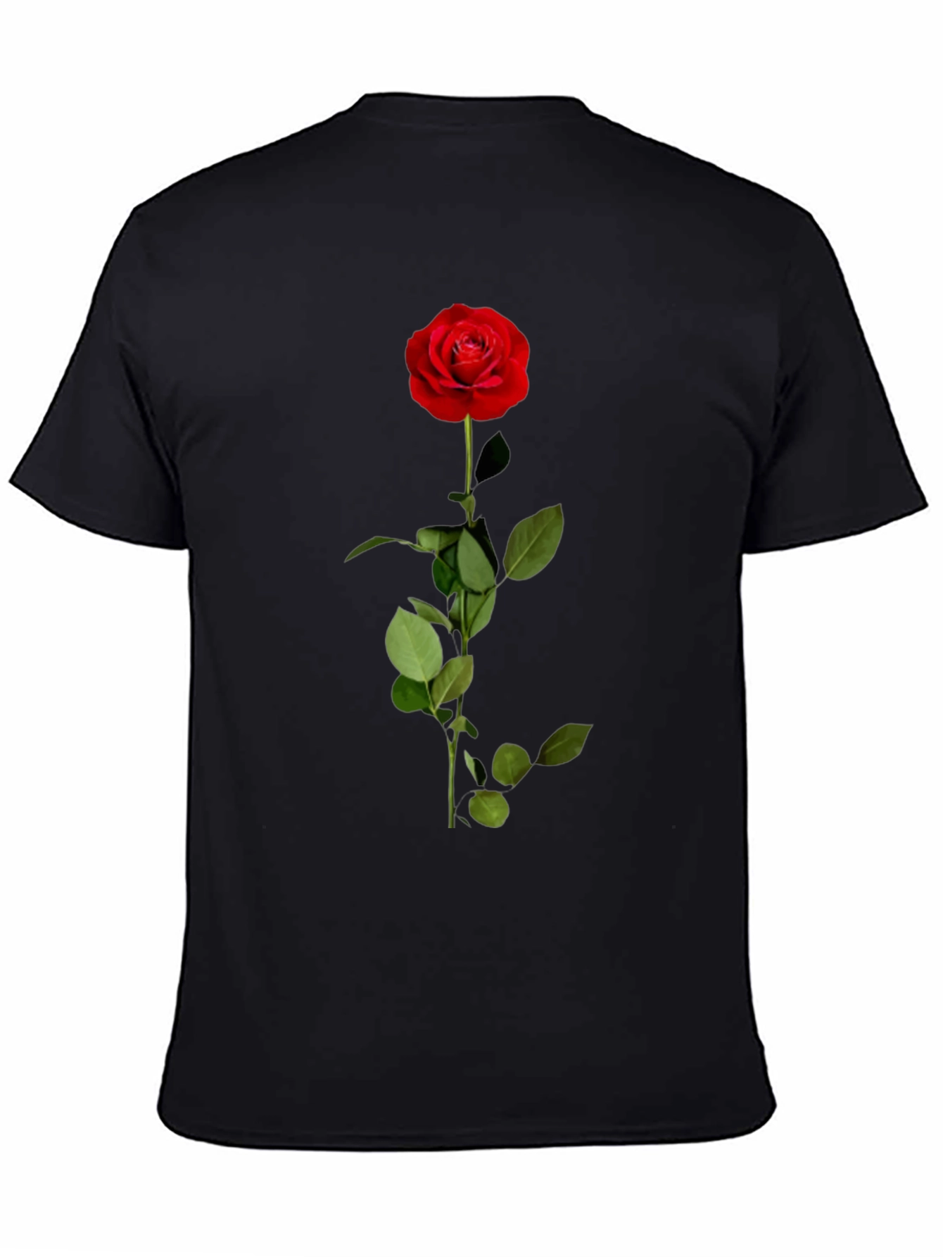 Rose Graphic Tee - Black Cotton Blend