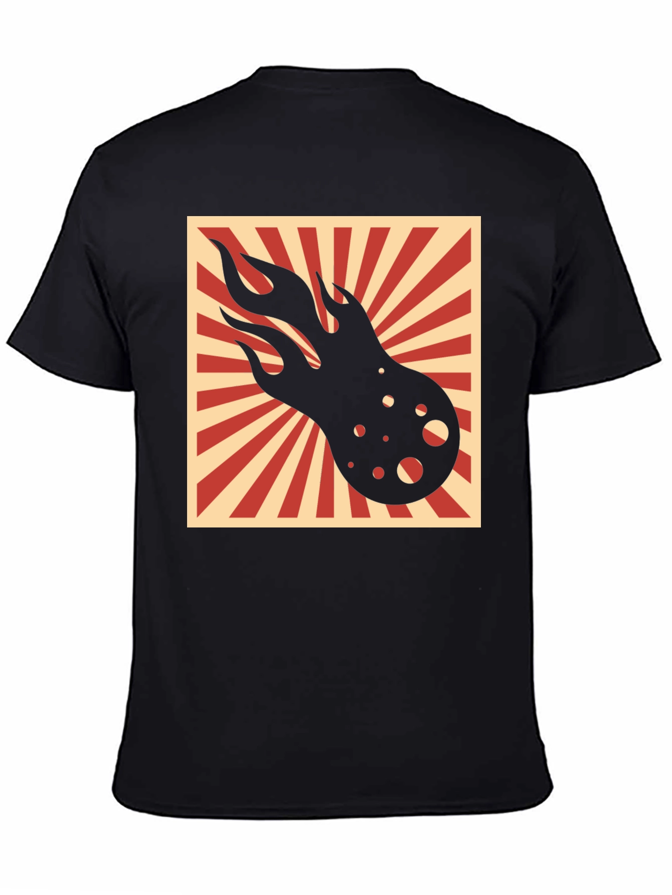 Fiery Comet Graphic T-Shirt - Black Cotton Tee