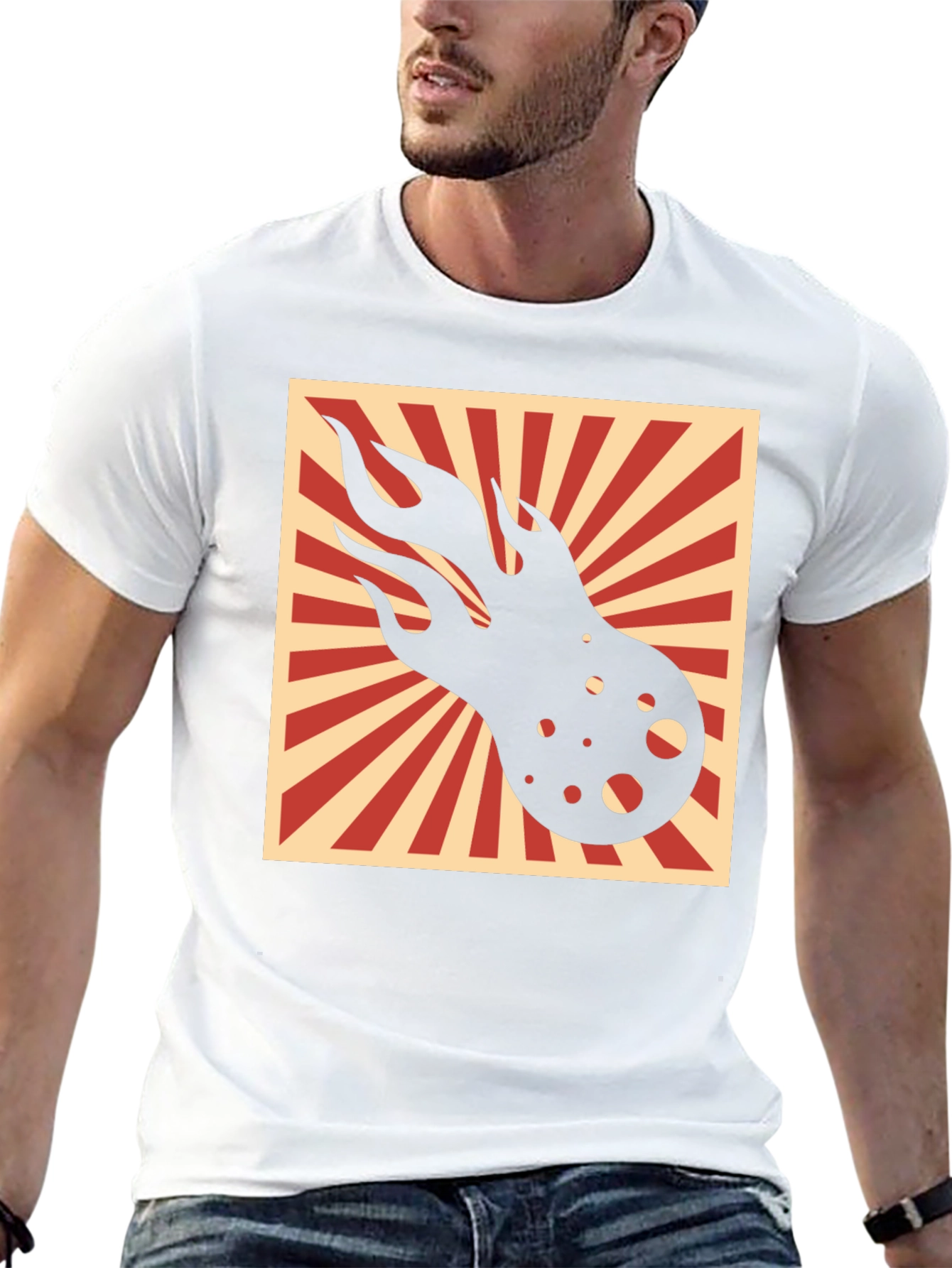 Fiery Comet Graphic T-Shirt - Black Cotton Tee