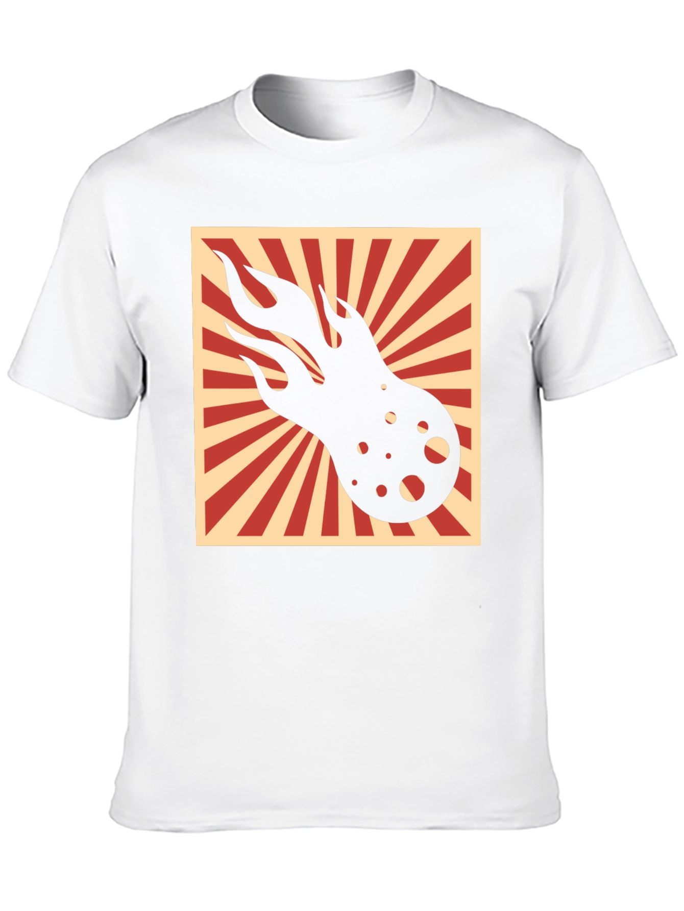Fiery Comet Graphic T-Shirt - Black Cotton Tee