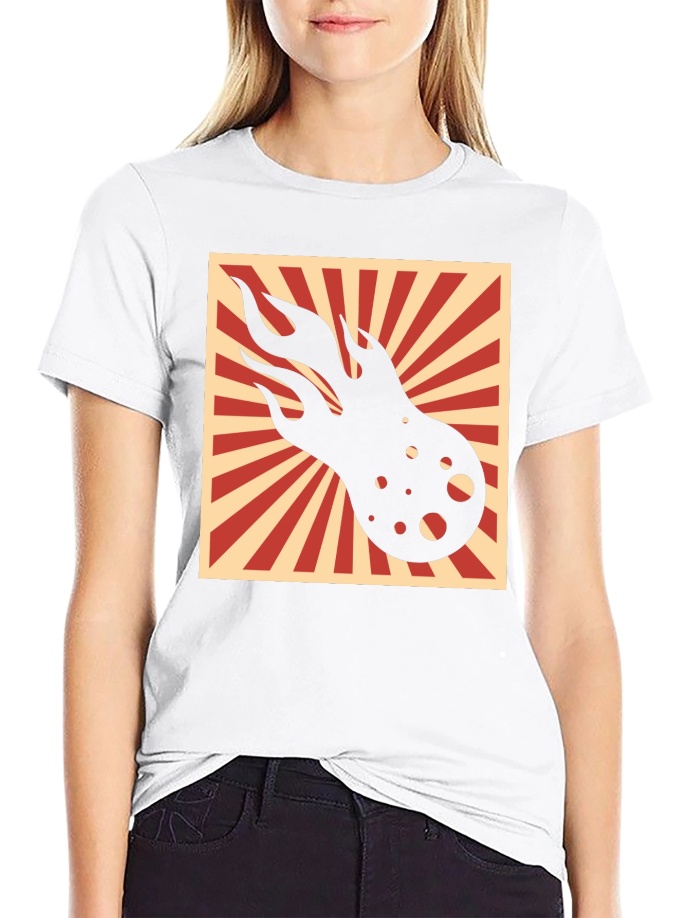 Fiery Comet Graphic T-Shirt - Black Cotton Tee