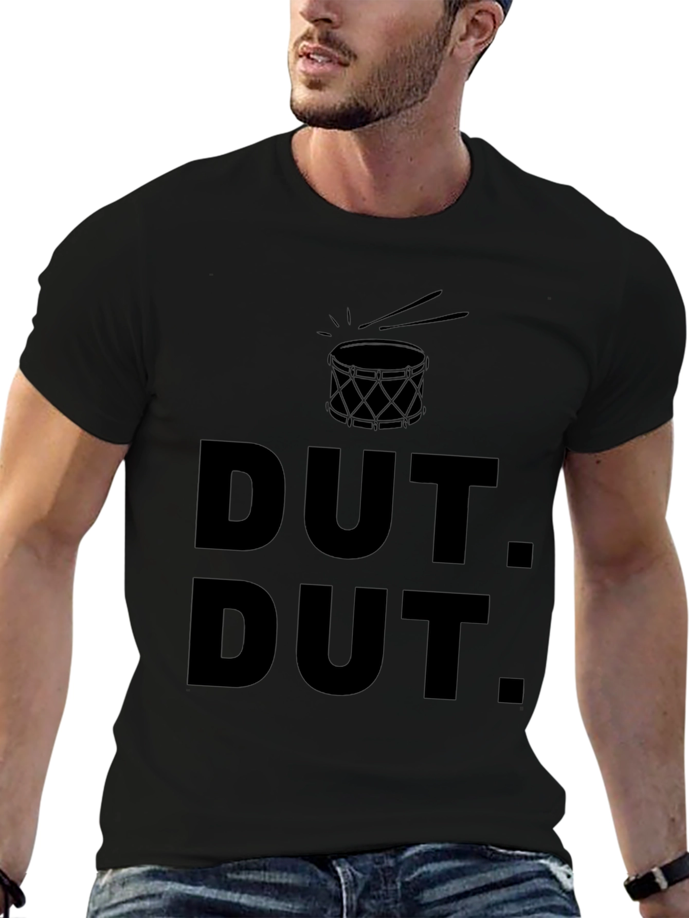 Dut Dut Drum T-Shirt - Black Crew Neck