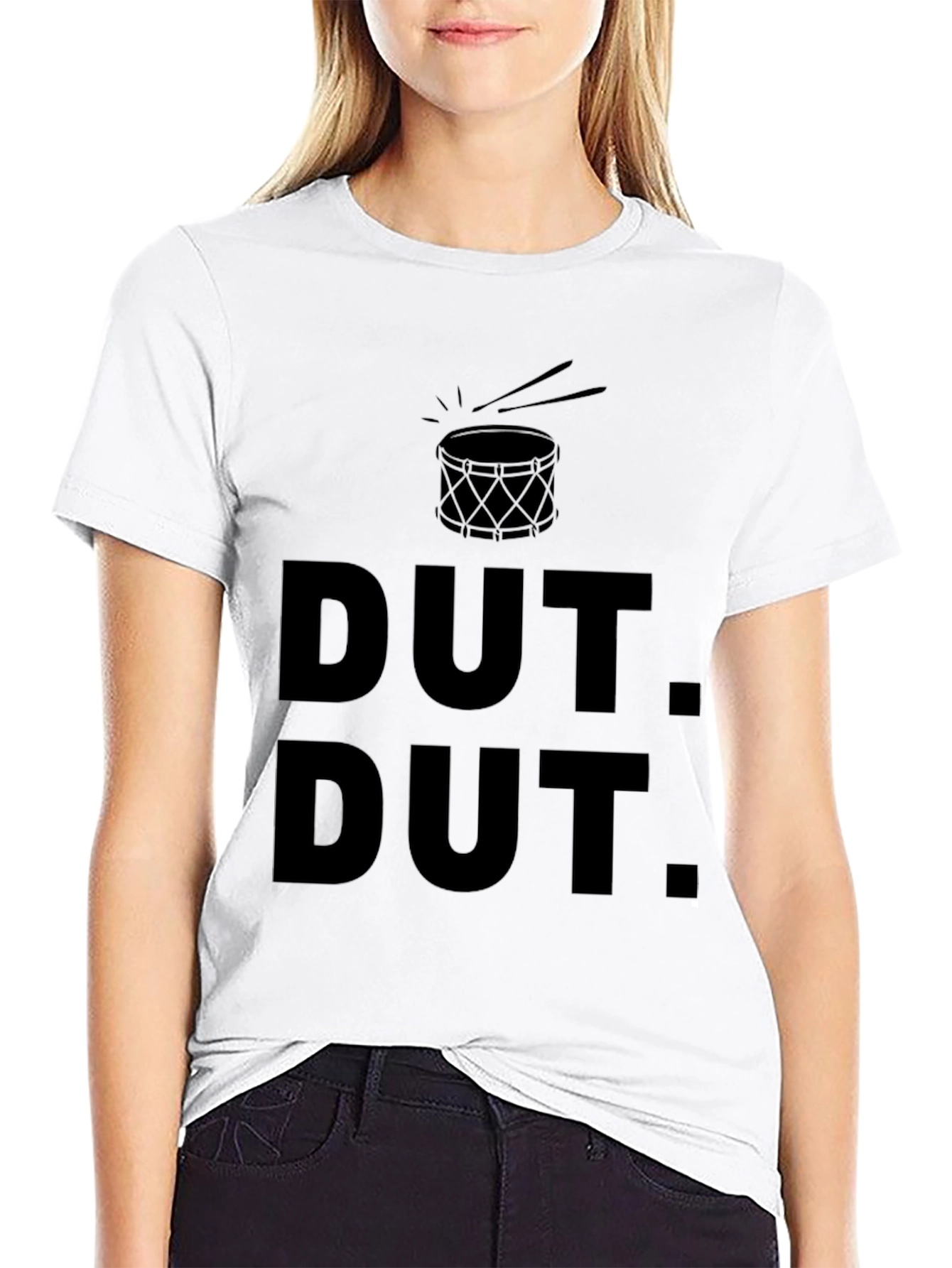 Dut Dut Drum T-Shirt - Black Crew Neck