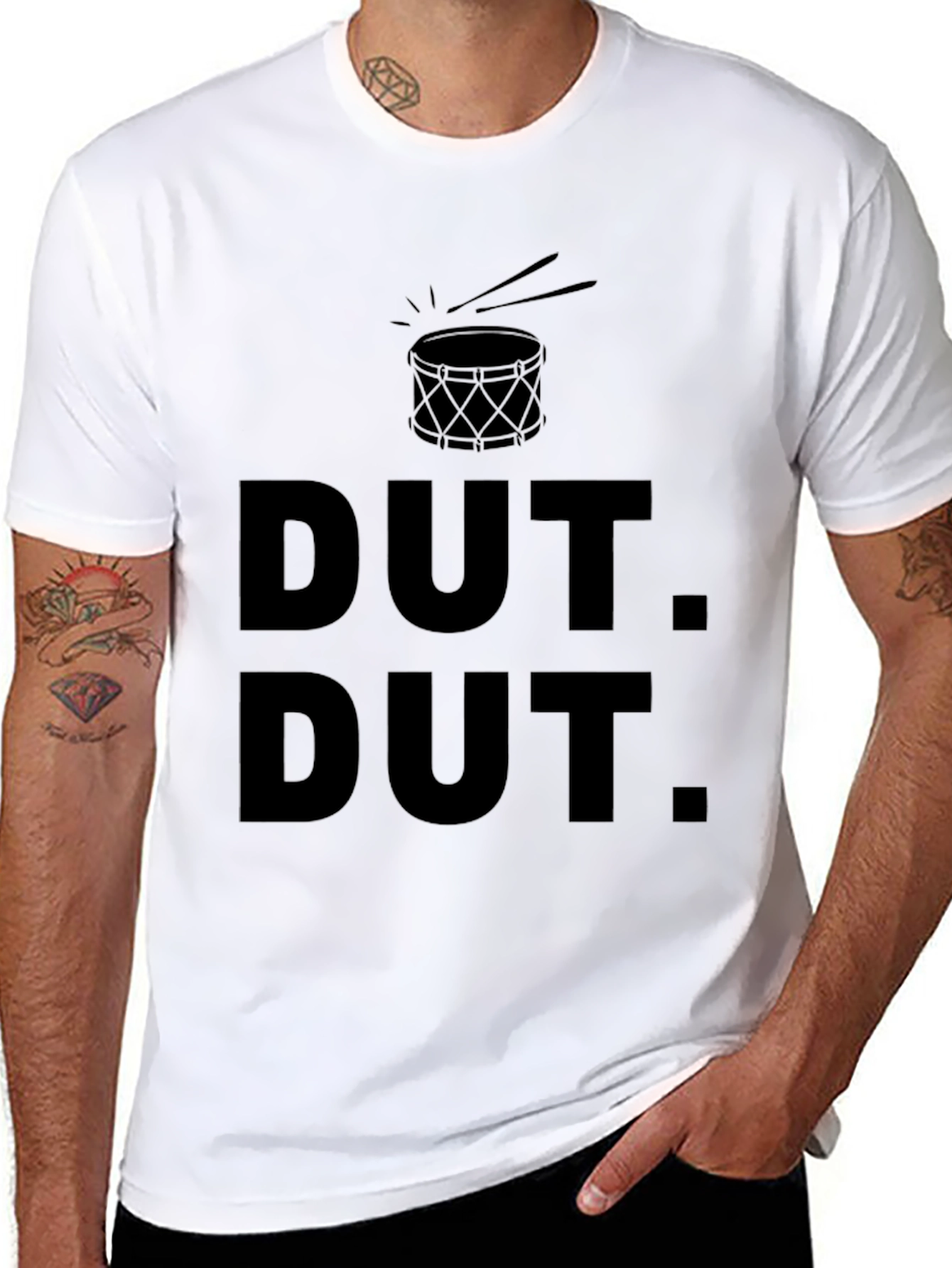 Dut Dut Drum T-Shirt - Black Crew Neck