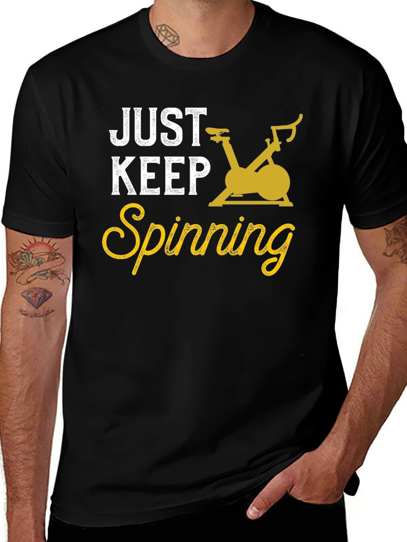 Just Keep Spinning Black T-Shirt