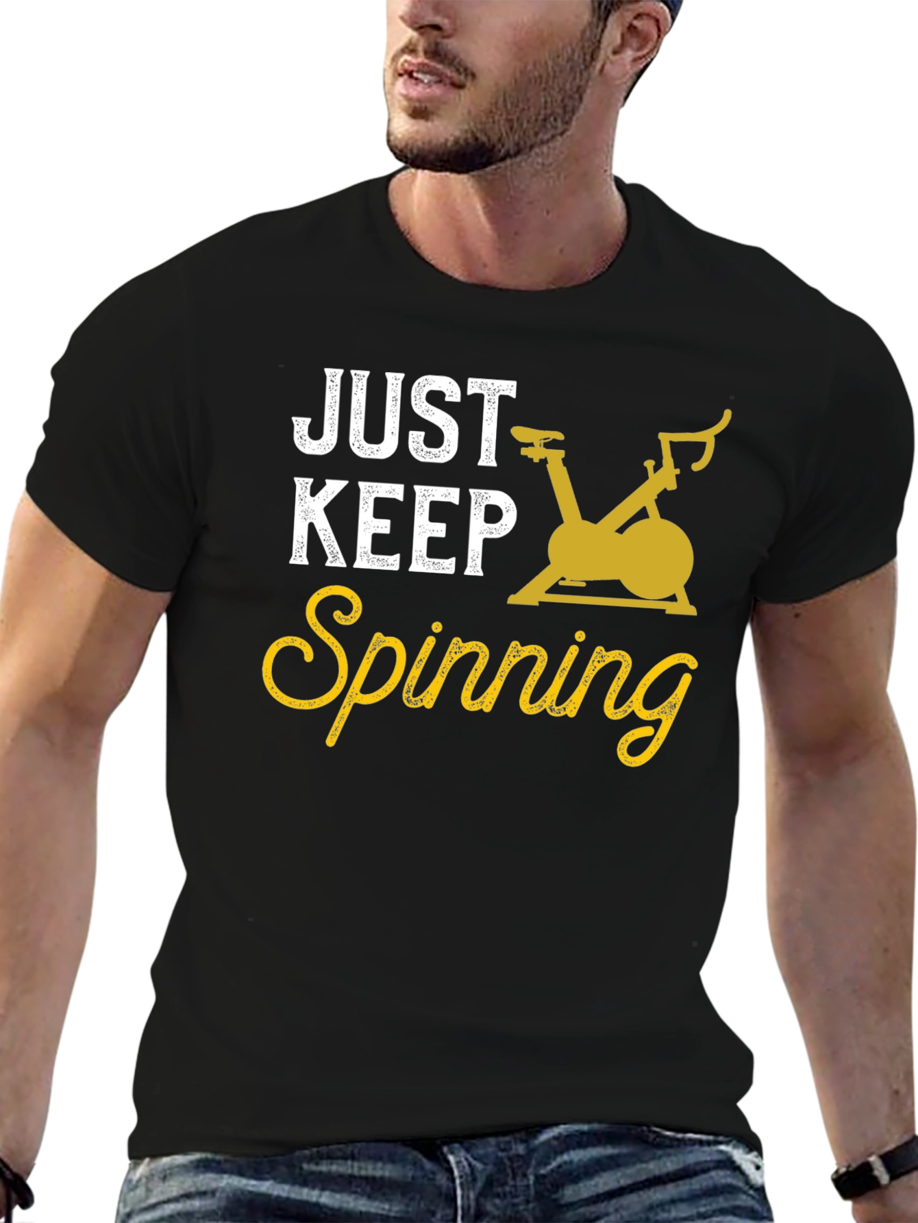 Just Keep Spinning Black T-Shirt