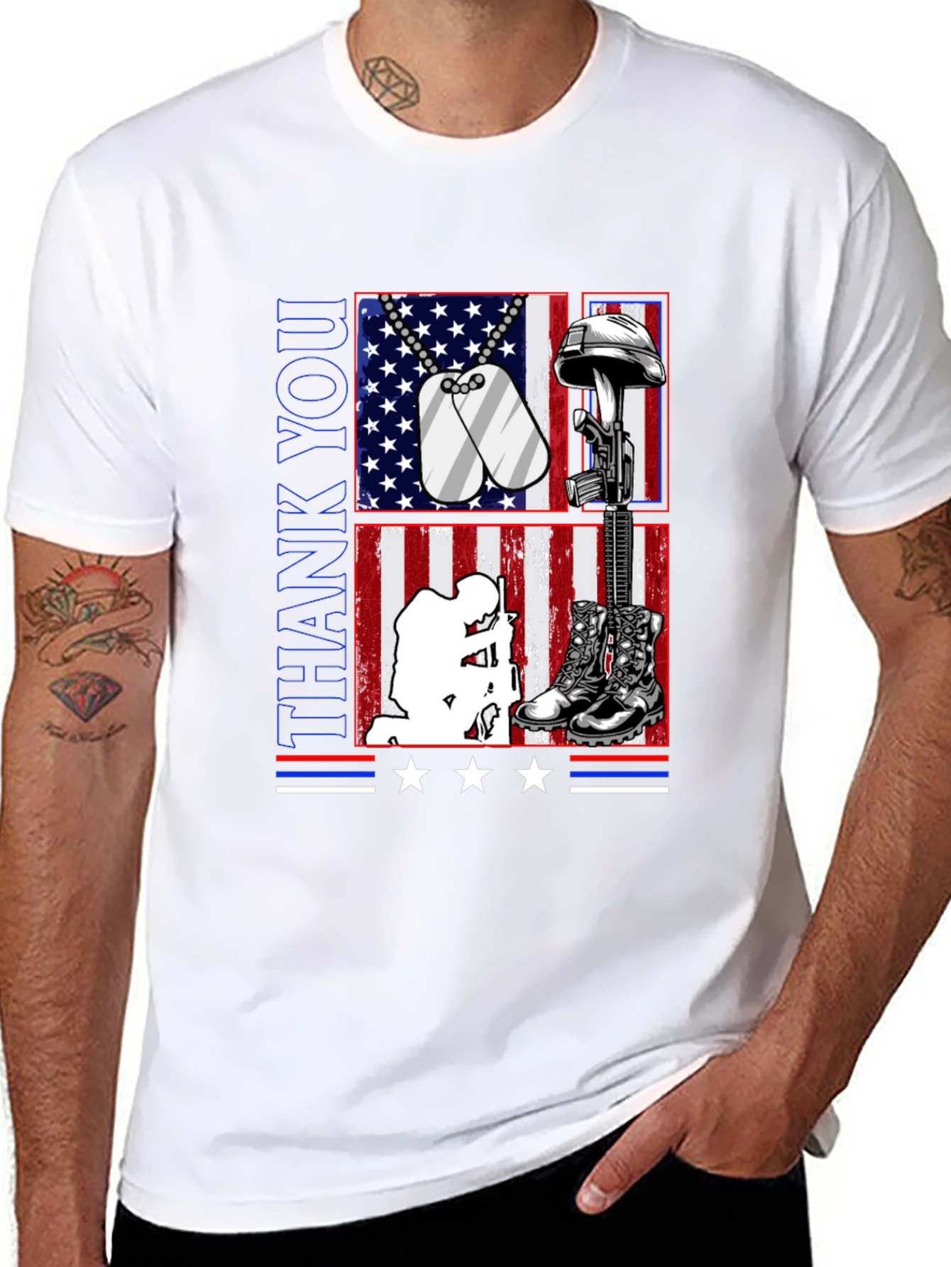 Thank You Military Tribute Graphic Tee