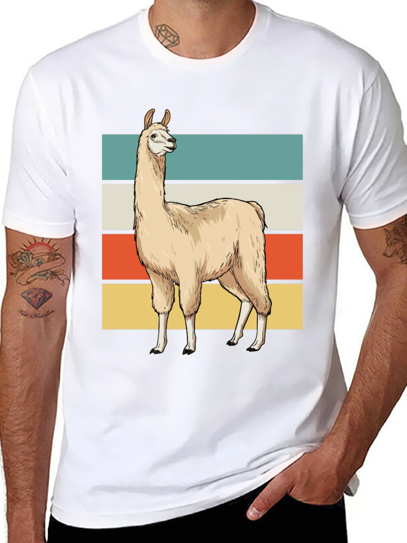 Retro Llama Graphic Tee - Casual Style