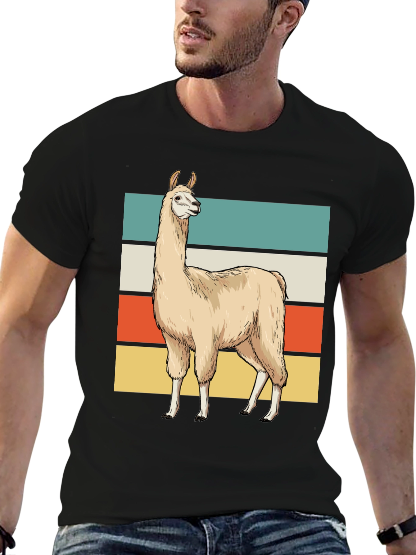 Retro Llama Graphic Tee - Casual Style