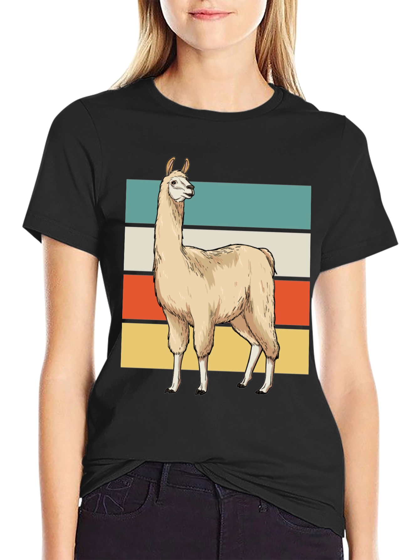 Retro Llama Graphic Tee - Casual Style