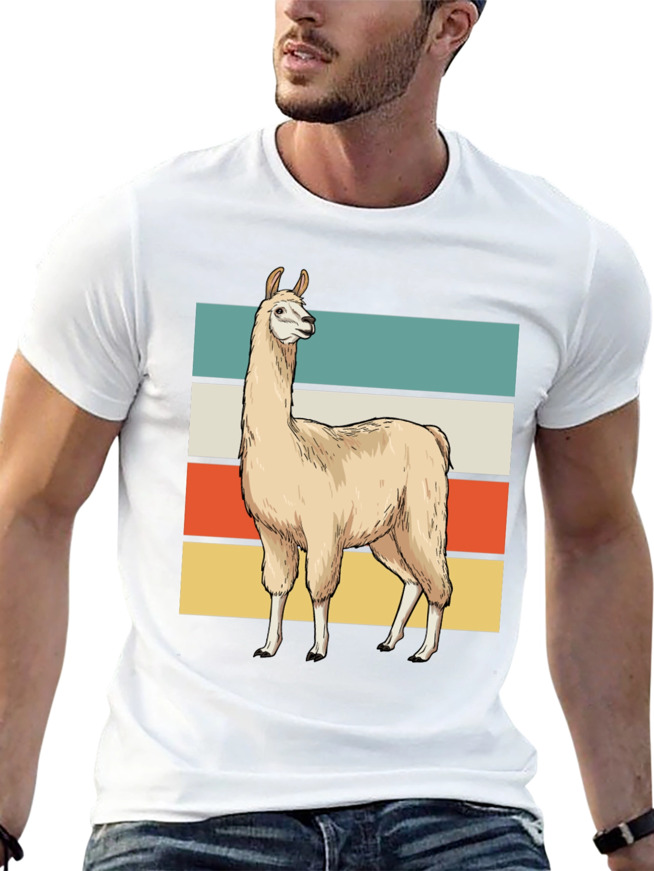 Retro Llama Graphic Tee - Casual Style