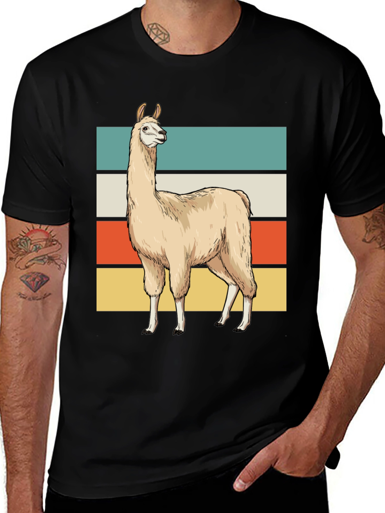 Retro Llama Graphic Tee - Casual Style