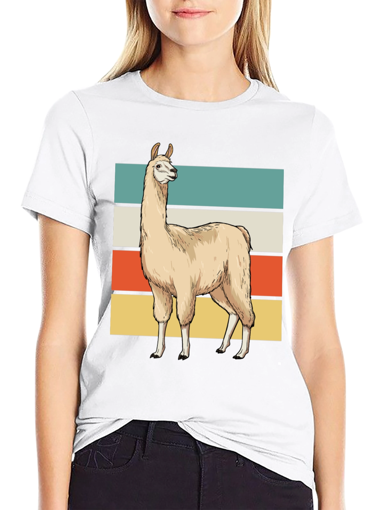 Retro Llama Graphic Tee - Casual Style
