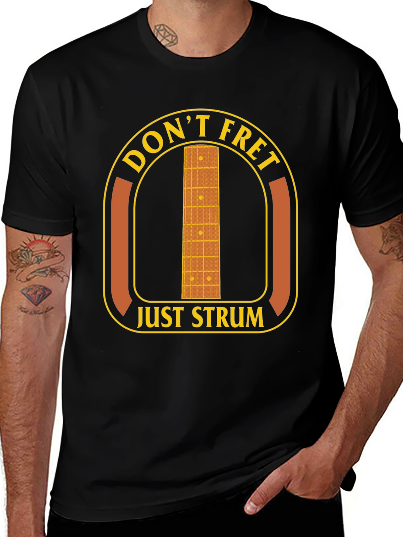 Dont Fret Just Strum T-Shirt - Music Lover Tee