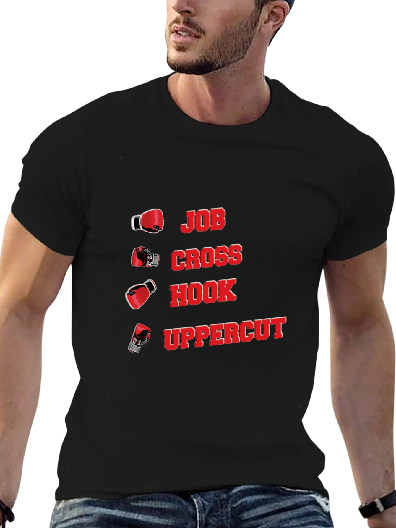 Boxing Punch T-Shirt - Jab Cross Hook Uppercut